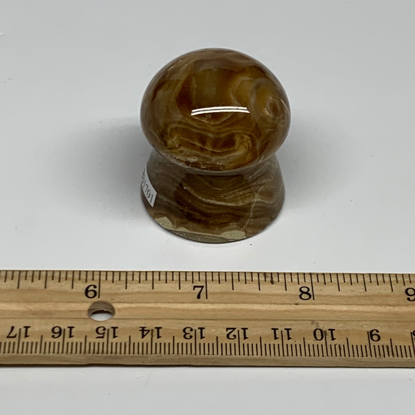 94.4g, 1.7x1.5", Chocolate Calcite Mushroom 2 Pieces bonded @Pakistan, B31701