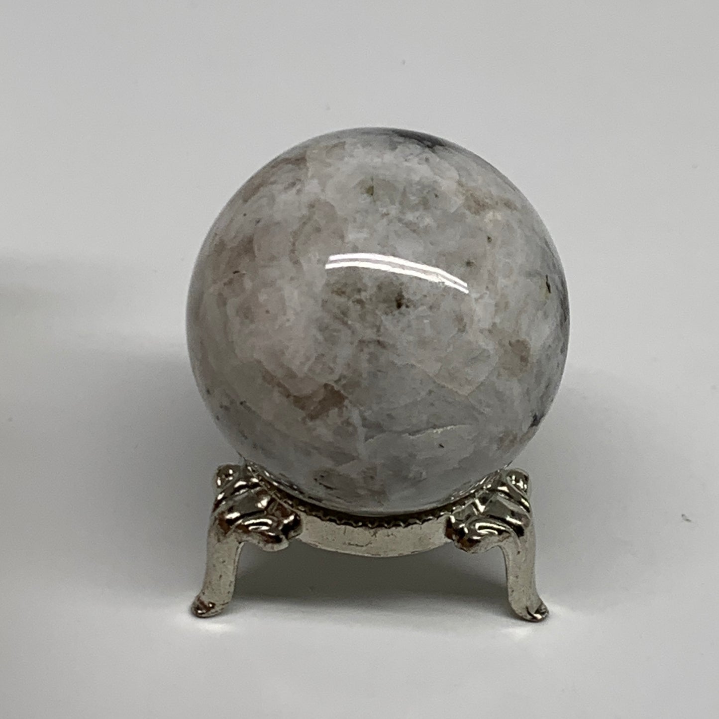 113.2g, 1.7"(43mm), Natural Rainbow Moonstone Sphere Ball Gemstone, B35145