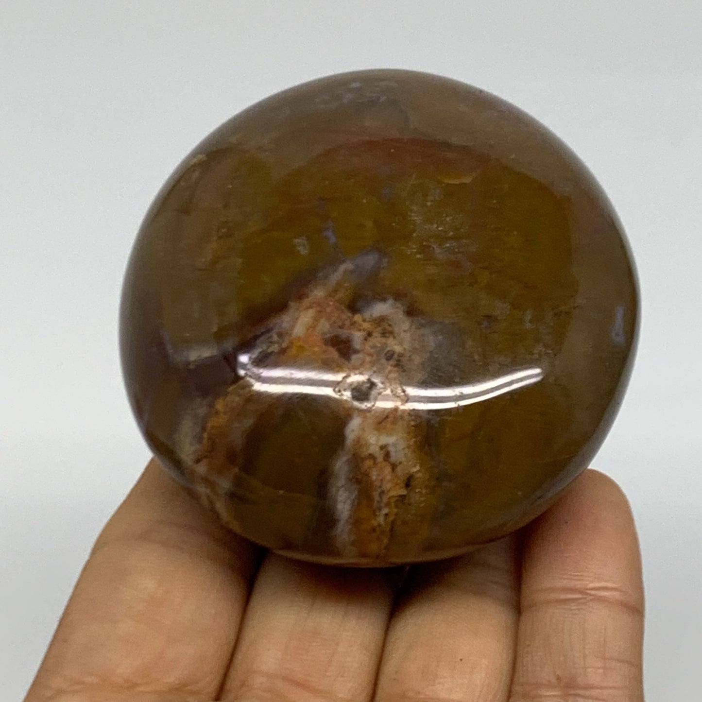 222.2g, 2.7"x2.5"x1.5" Natural Ocean Jasper Palm-Stone Orbicular Jasper, B38215