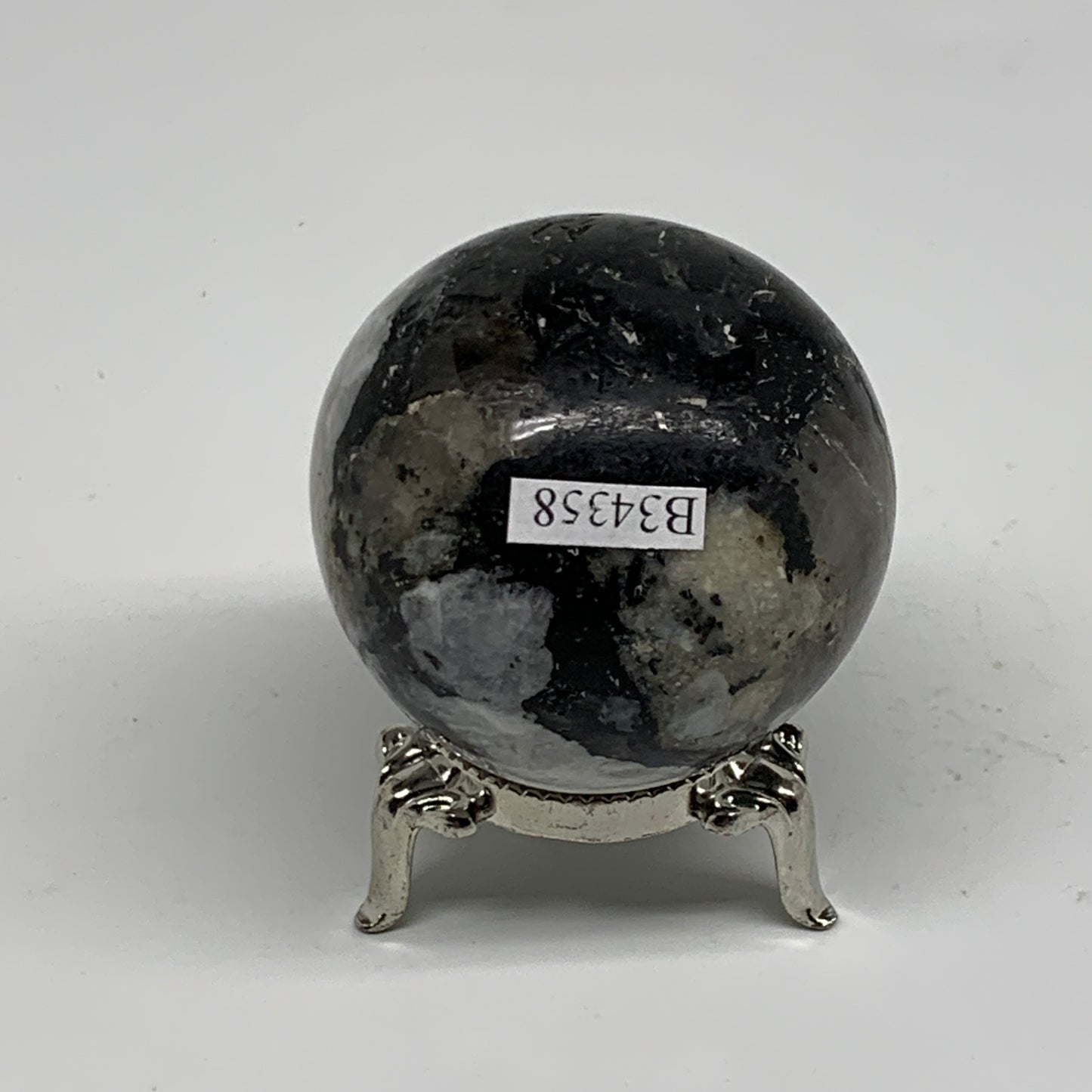 160g, 1.9"(48mm), Natural Rainbow Moonstone Sphere Ball Gemstone, B34358