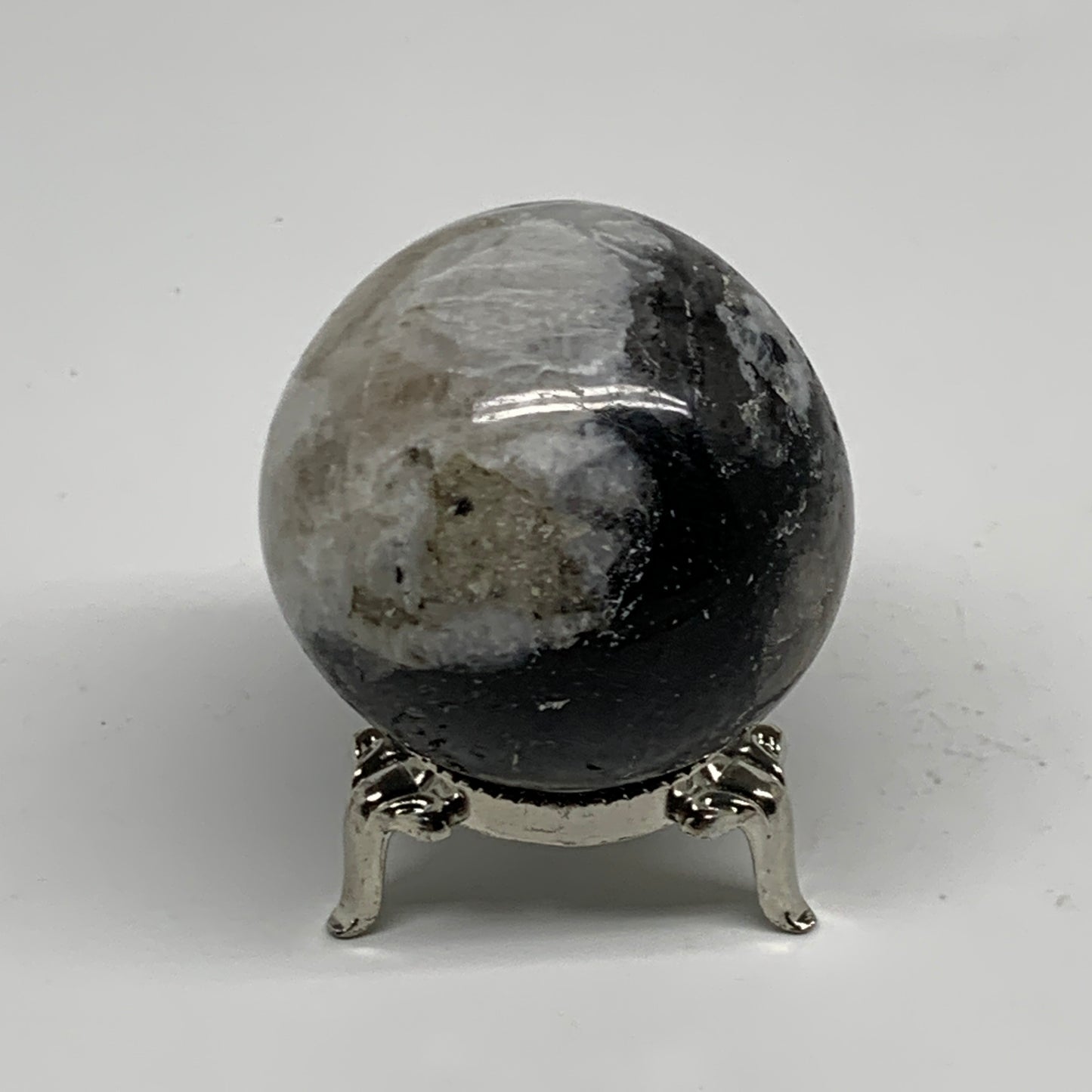 160g, 1.9"(48mm), Natural Rainbow Moonstone Sphere Ball Gemstone, B34358