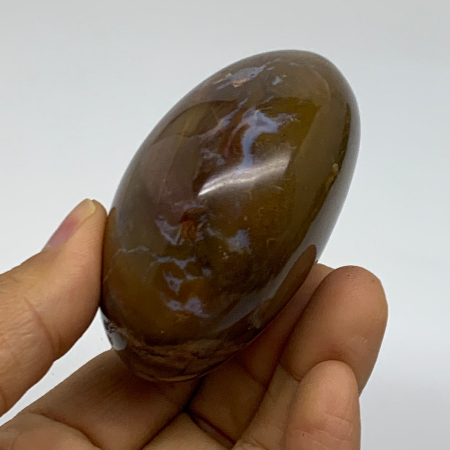 222.2g, 2.7"x2.5"x1.5" Natural Ocean Jasper Palm-Stone Orbicular Jasper, B38215