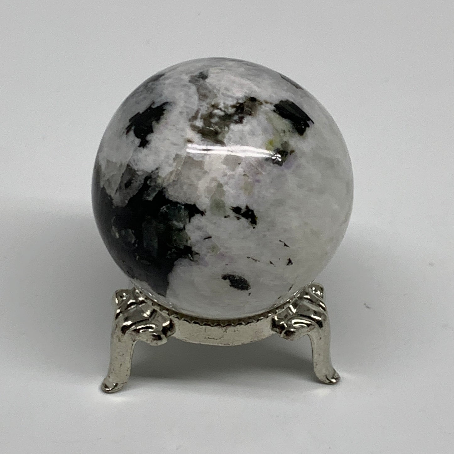 118.5g, 1.7"(43mm), Natural Rainbow Moonstone Sphere Ball Gemstone, B35146