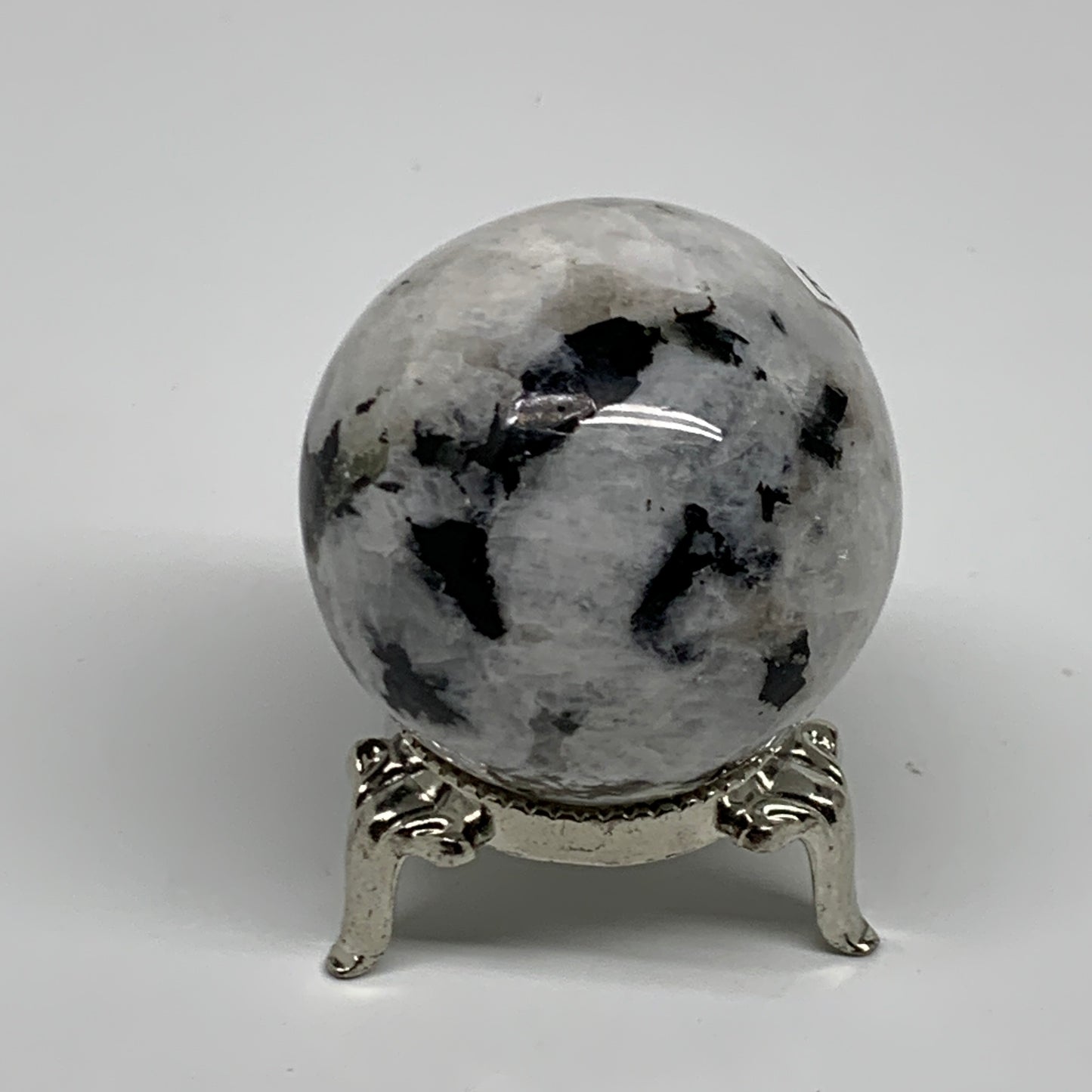 118.5g, 1.7"(43mm), Natural Rainbow Moonstone Sphere Ball Gemstone, B35146