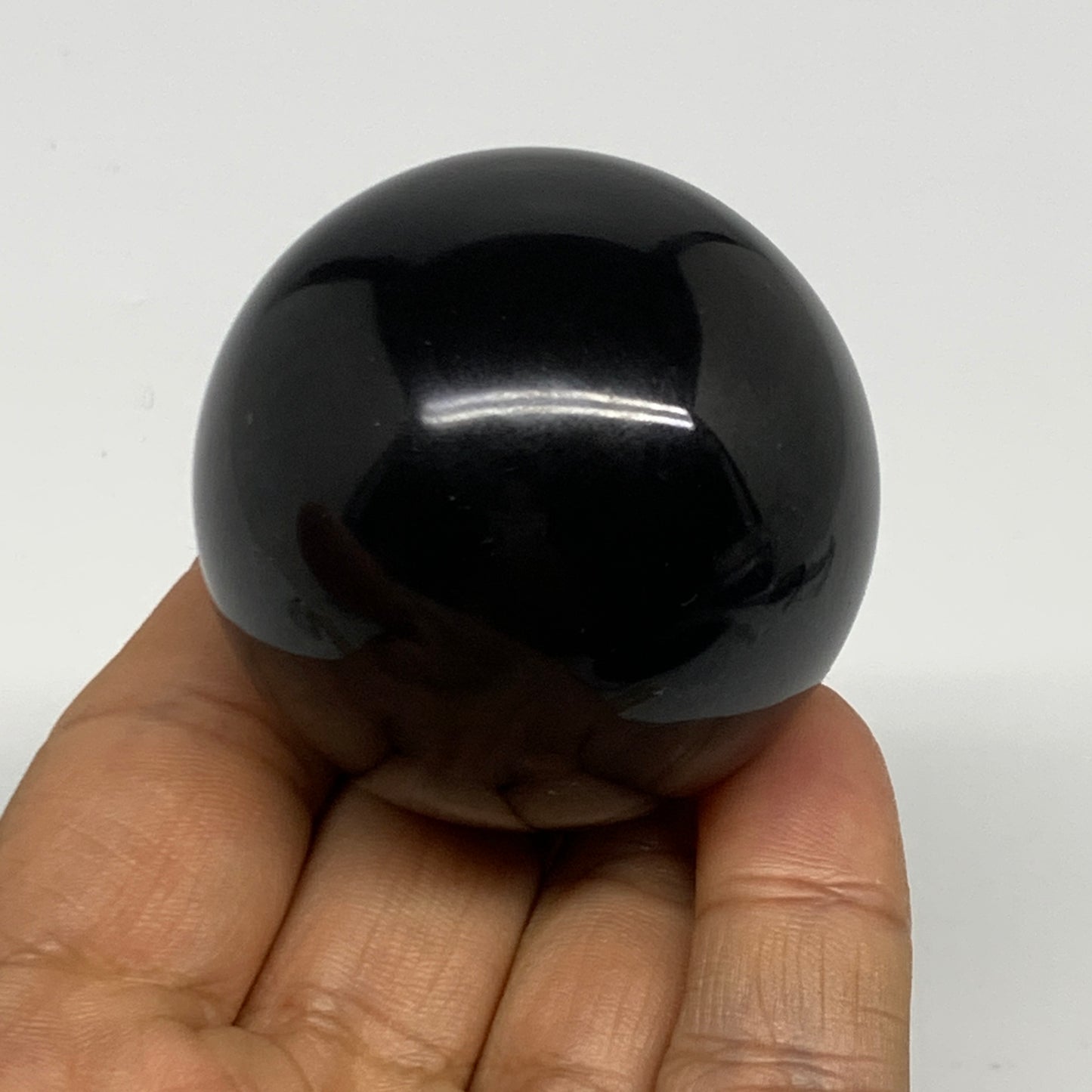 161g, 1.9"(47mm), Natural Black Jasper Sphere Ball Gemstone @India, B27906