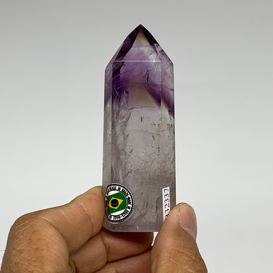 71.3g, 3"x1.1"x0.8", Natural Amethyst Tower Point Obelisk @Brazil, B32337