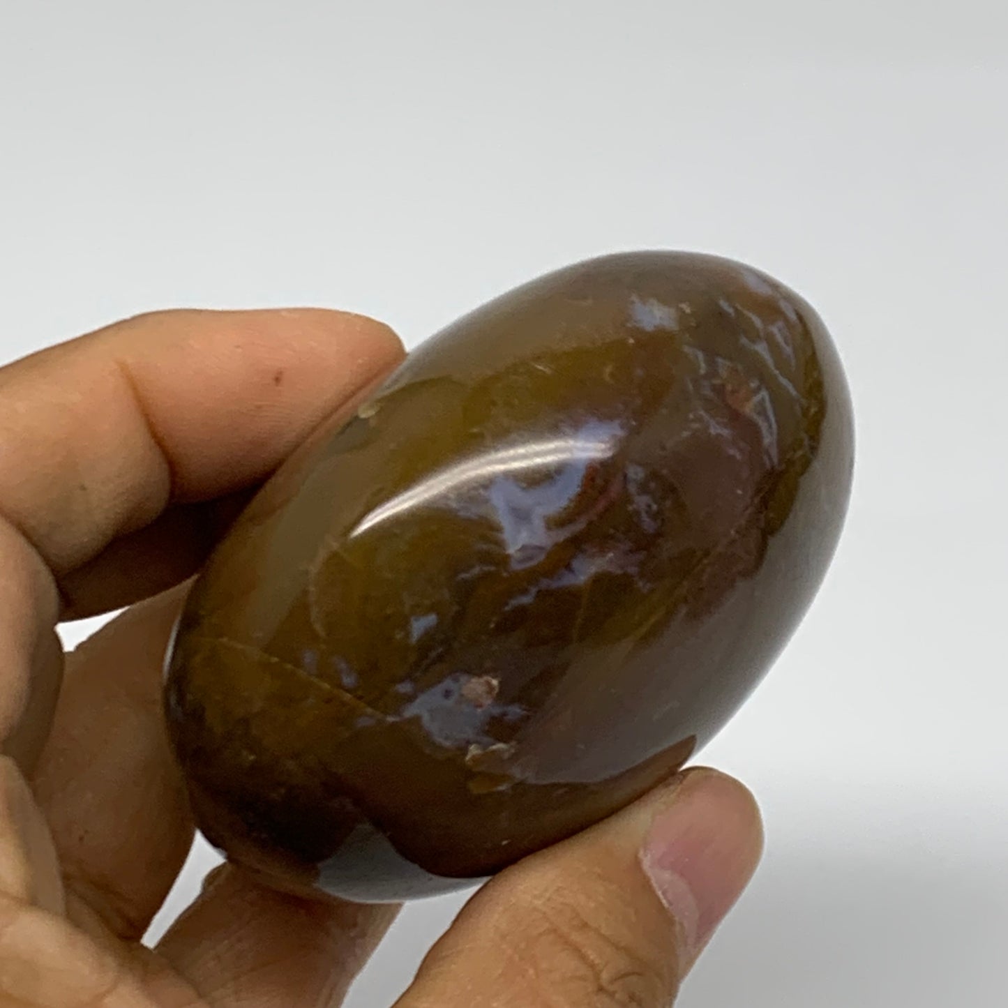 222.2g, 2.7"x2.5"x1.5" Natural Ocean Jasper Palm-Stone Orbicular Jasper, B38215