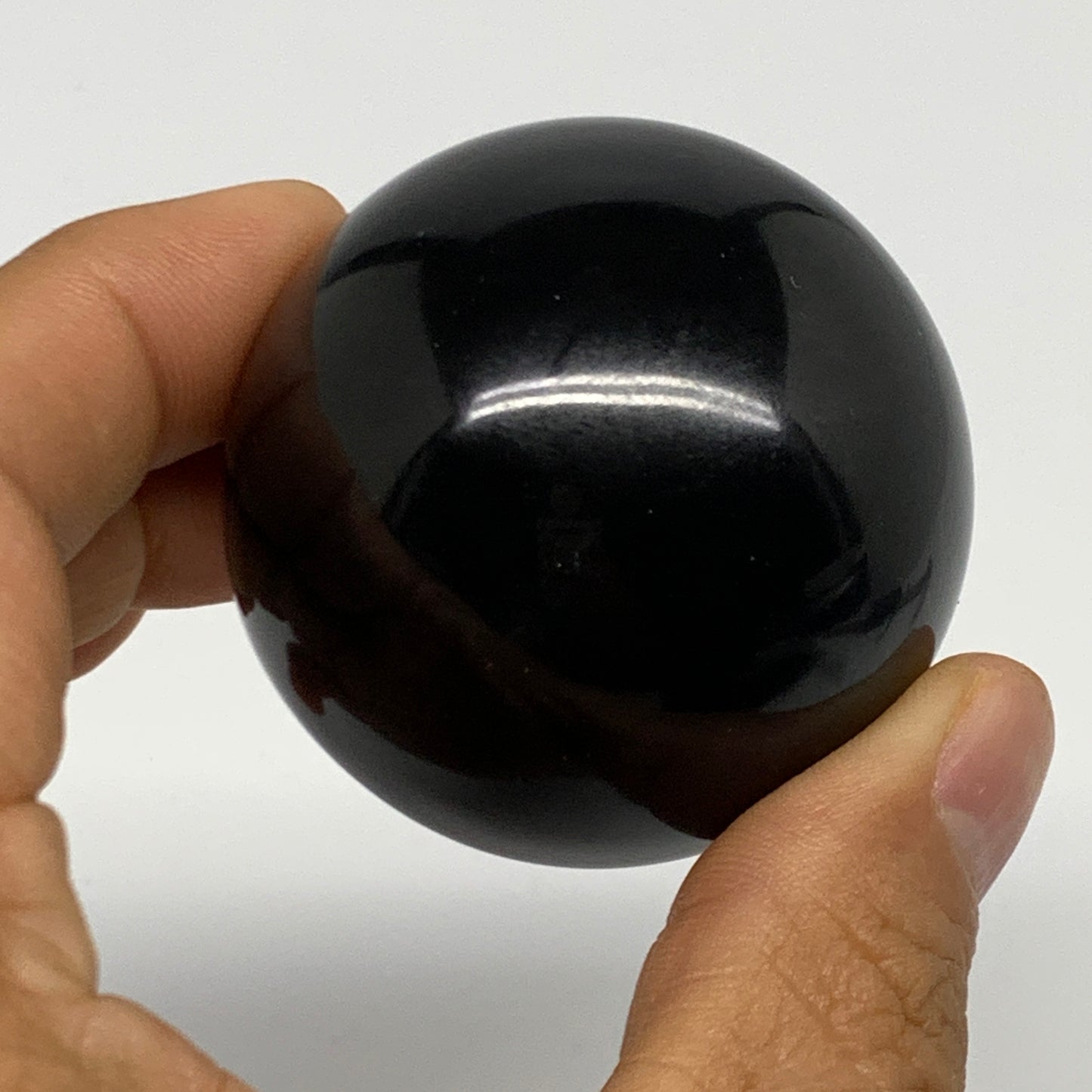 161g, 1.9"(47mm), Natural Black Jasper Sphere Ball Gemstone @India, B27906
