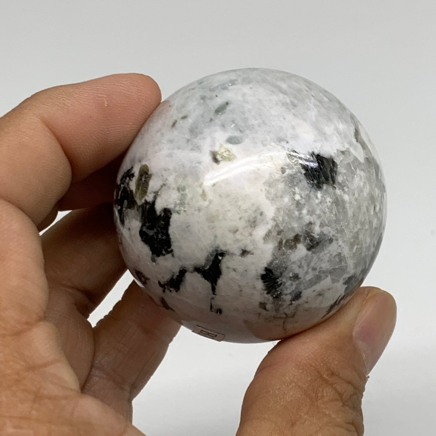 149.9g, 1.9"(47mm), Natural Rainbow Moonstone Sphere Ball Gemstone, B34359