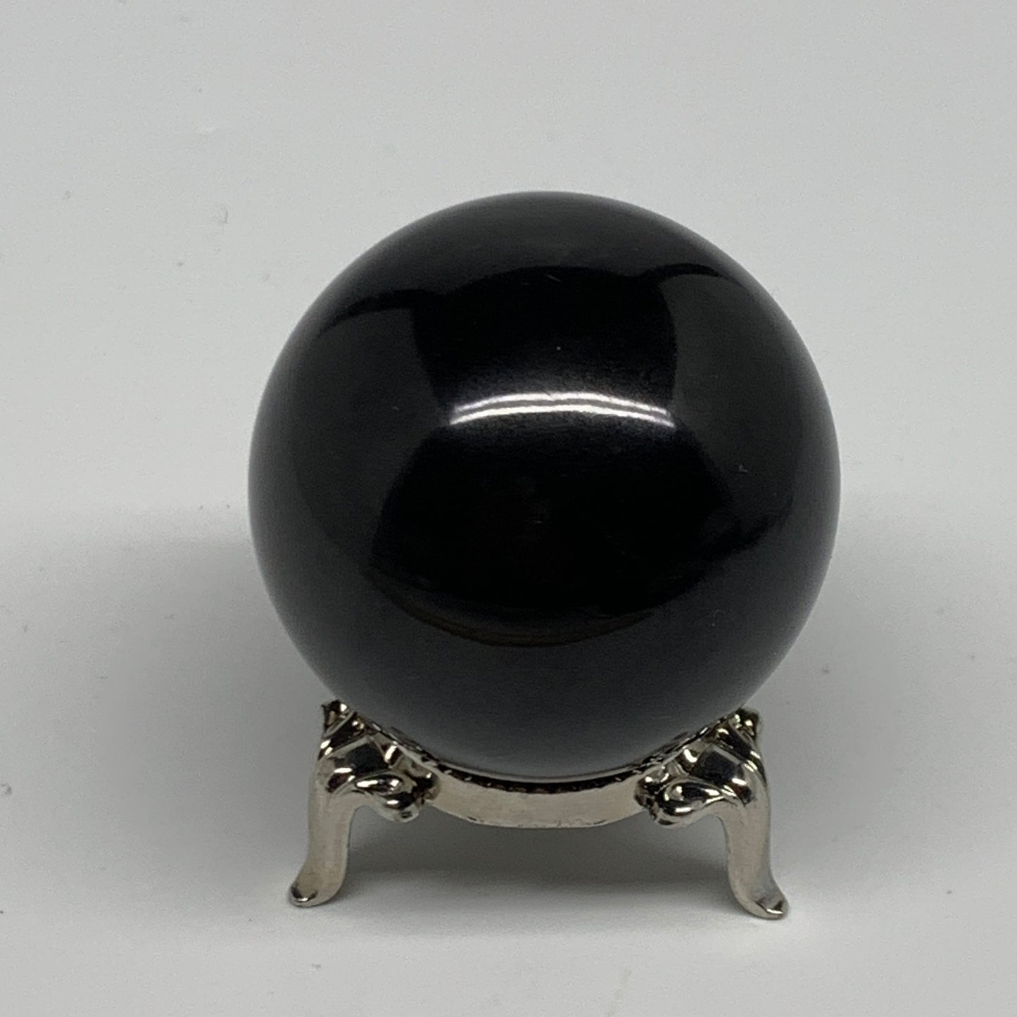 161g, 1.9"(47mm), Natural Black Jasper Sphere Ball Gemstone @India, B27906