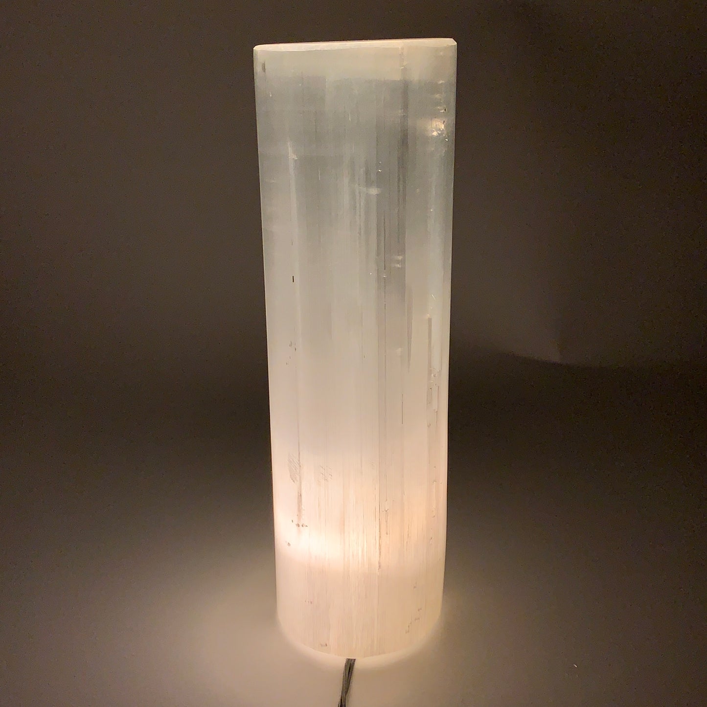 9.2 lbs, 11.75"x3.4" Cylinder Selenite (Satin Spar) Lamp Tower W/Chord, B35813