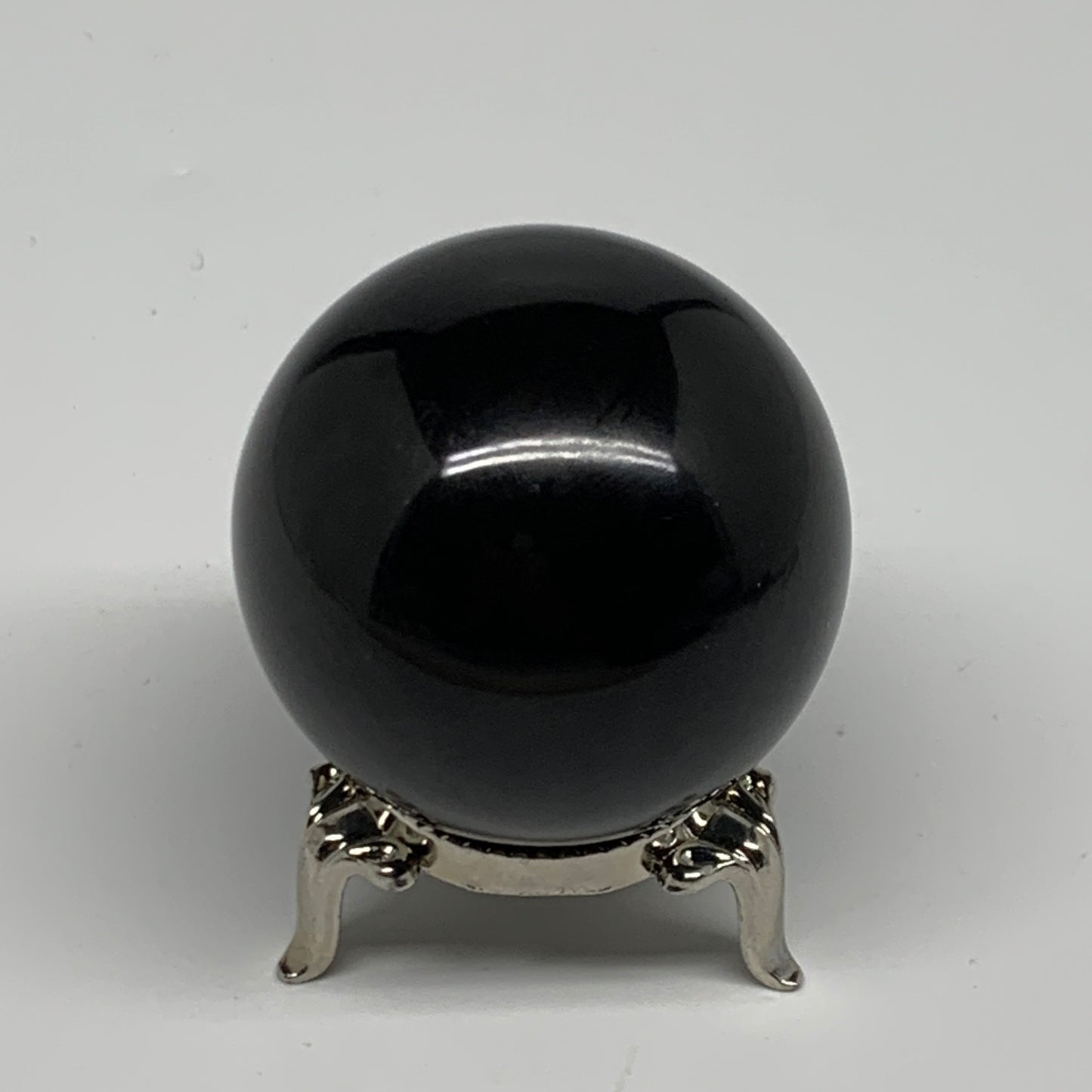161g, 1.9"(47mm), Natural Black Jasper Sphere Ball Gemstone @India, B27906