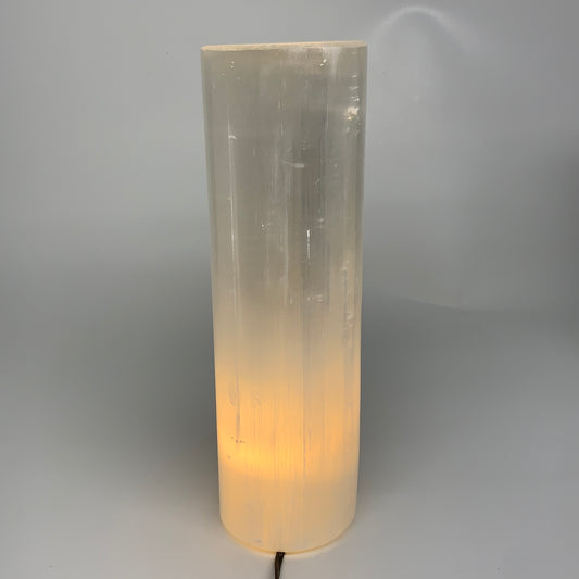 9.2 lbs, 11.75"x3.4" Cylinder Selenite (Satin Spar) Lamp Tower W/Chord, B35813