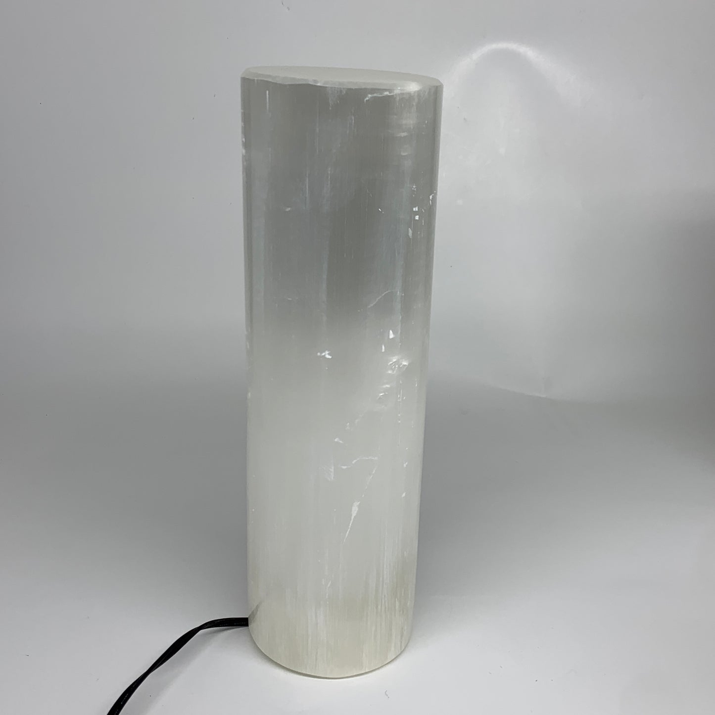 9.2 lbs, 11.75"x3.4" Cylinder Selenite (Satin Spar) Lamp Tower W/Chord, B35813