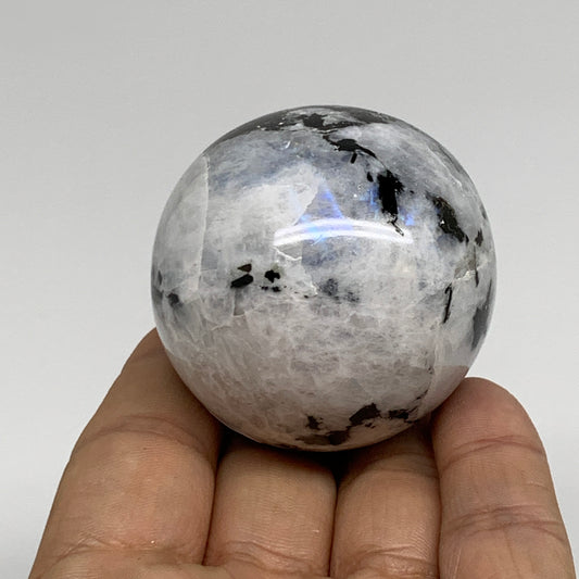155.6g, 1.9"(48mm), Natural Rainbow Moonstone Sphere Ball Gemstone, B34360