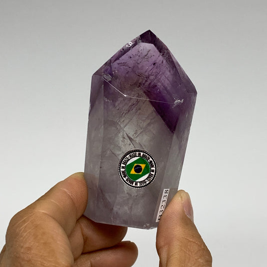 113.5g, 2.9"x1.6"x0.9", Natural Amethyst Tower Point Obelisk @Brazil, B32338