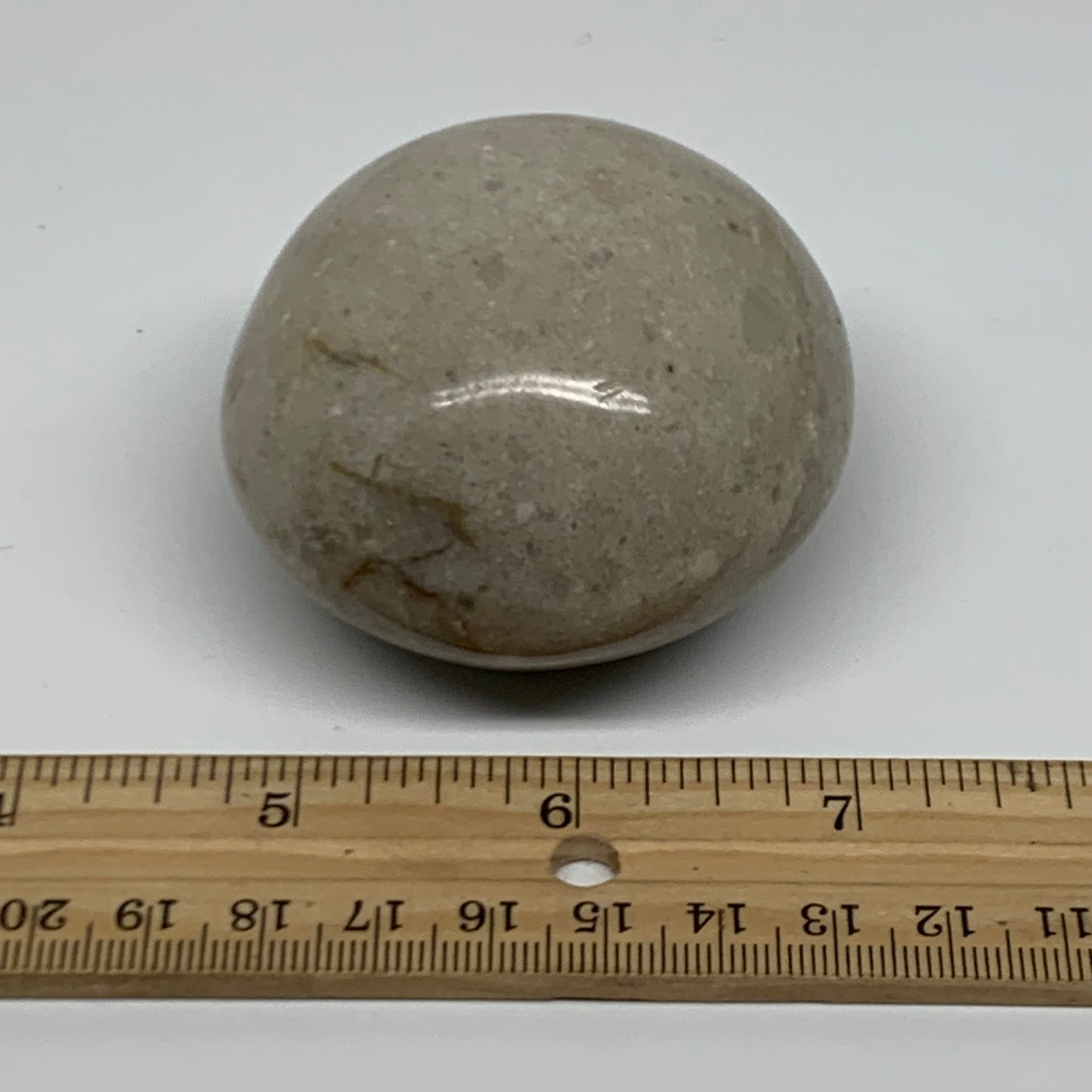 216.1g, 2.5"x2.4"x1.7" Natural Ocean Jasper Palm-Stone Orbicular Jasper, B38216