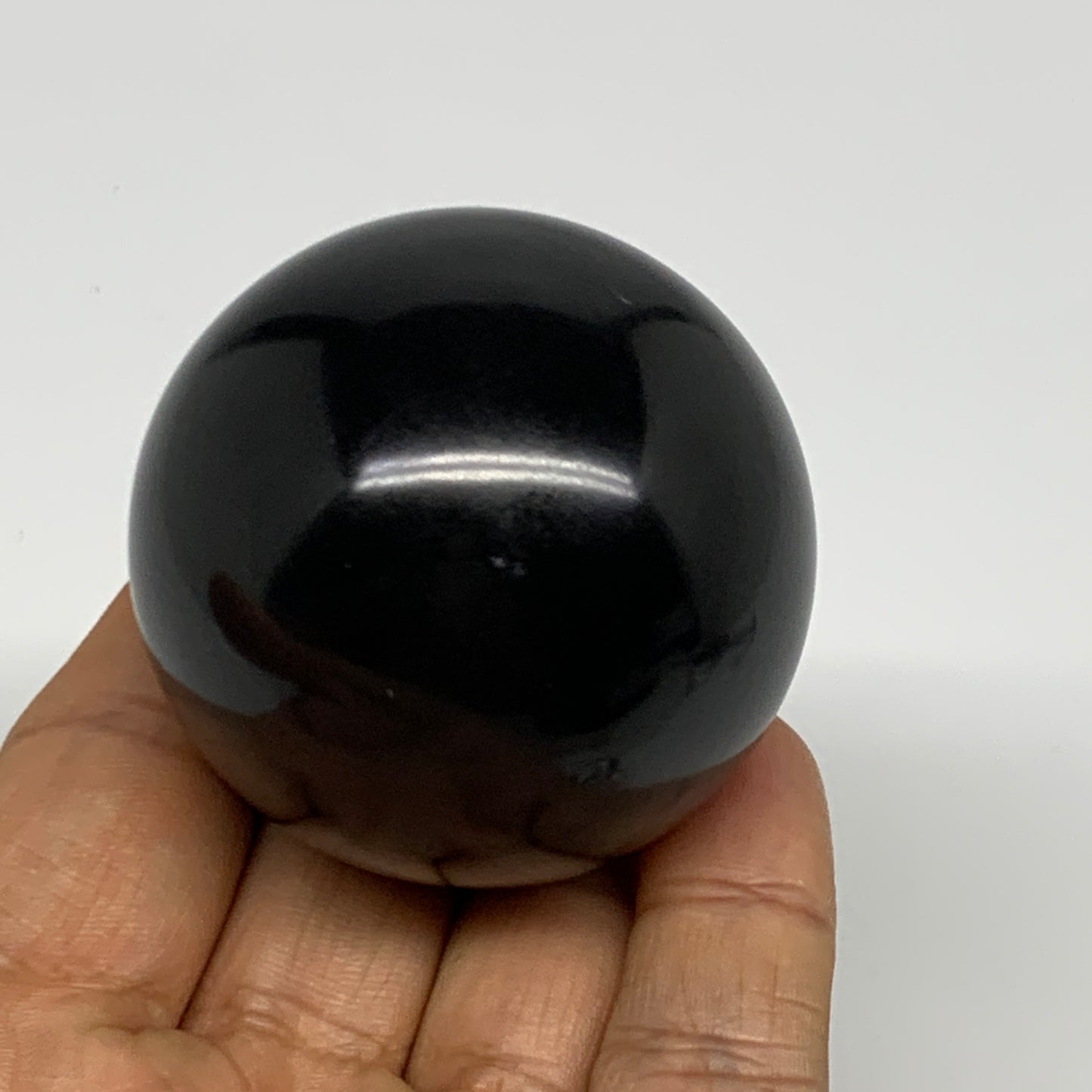 179.4g, 1.9"(49mm), Natural Black Jasper Sphere Ball Gemstone @India, B27908