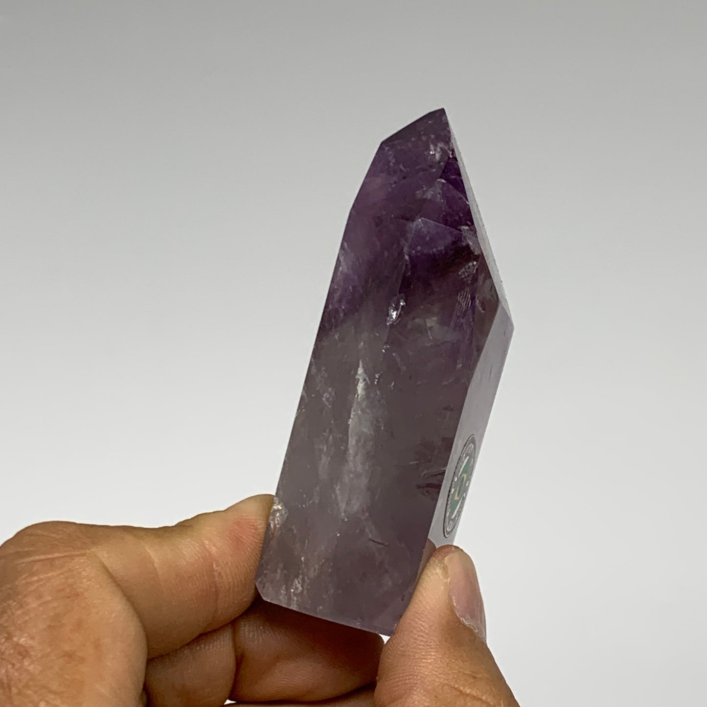 113.5g, 2.9"x1.6"x0.9", Natural Amethyst Tower Point Obelisk @Brazil, B32338