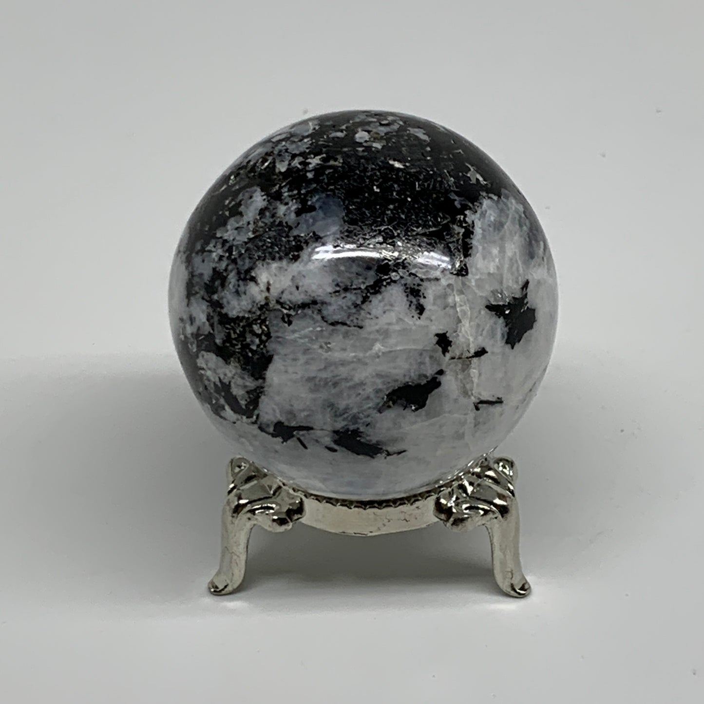 155.6g, 1.9"(48mm), Natural Rainbow Moonstone Sphere Ball Gemstone, B34360