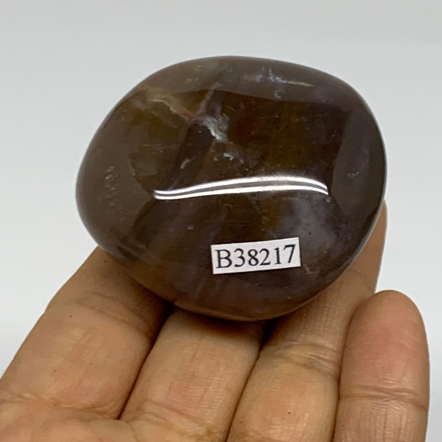 102.9g, 2.1"x1.8"x1.2" Natural Ocean Jasper Palm-Stone Orbicular Jasper, B38217