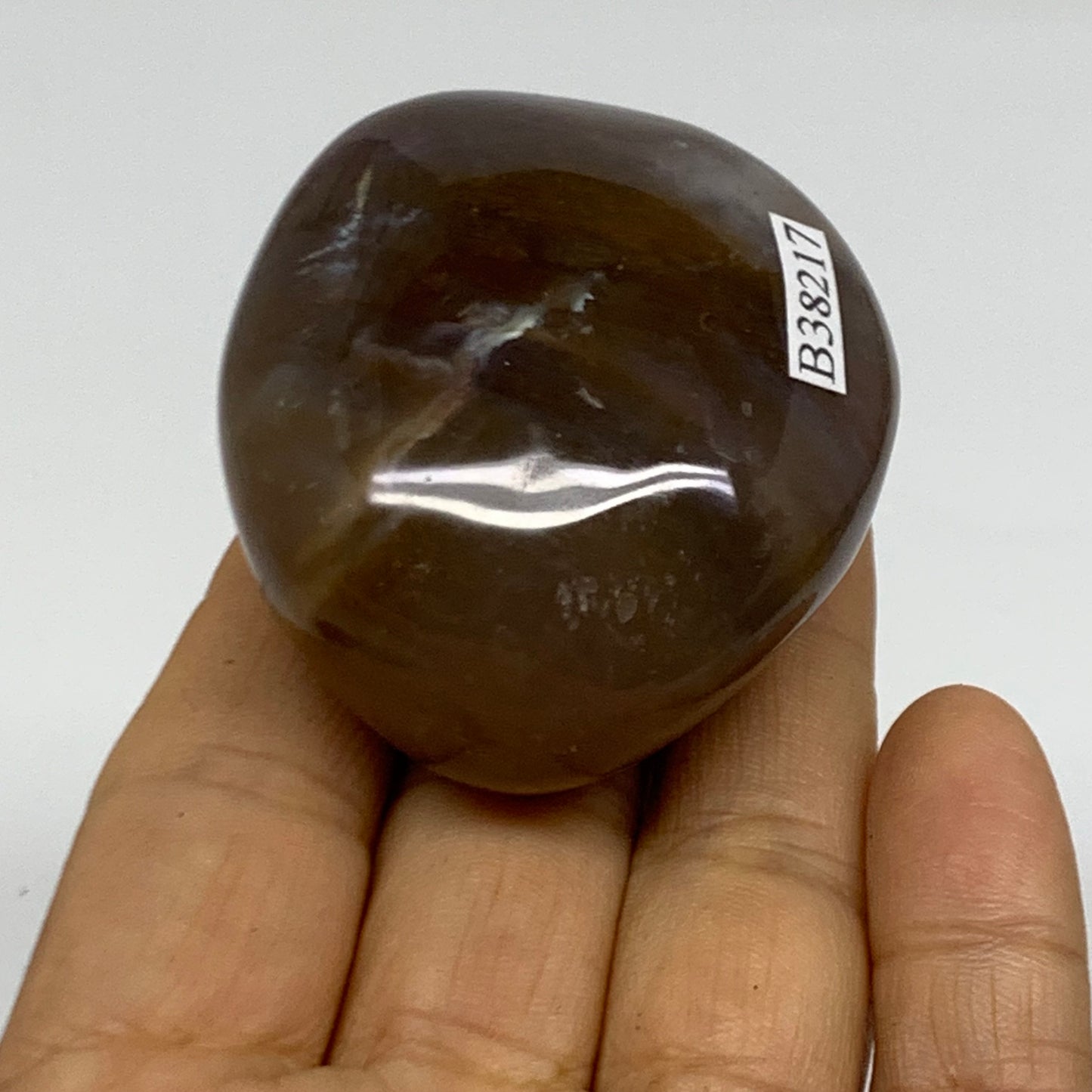 102.9g, 2.1"x1.8"x1.2" Natural Ocean Jasper Palm-Stone Orbicular Jasper, B38217