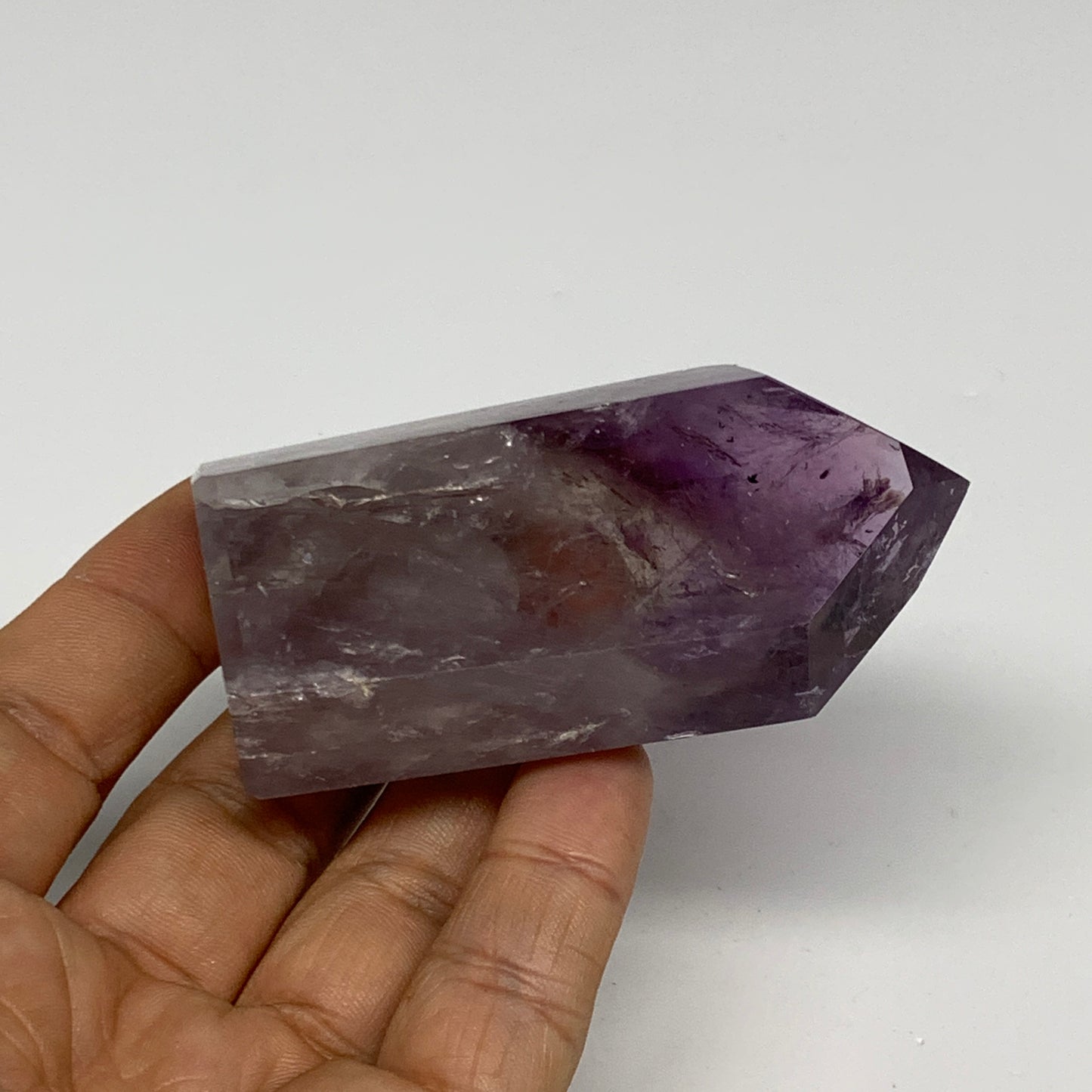 113.5g, 2.9"x1.6"x0.9", Natural Amethyst Tower Point Obelisk @Brazil, B32338