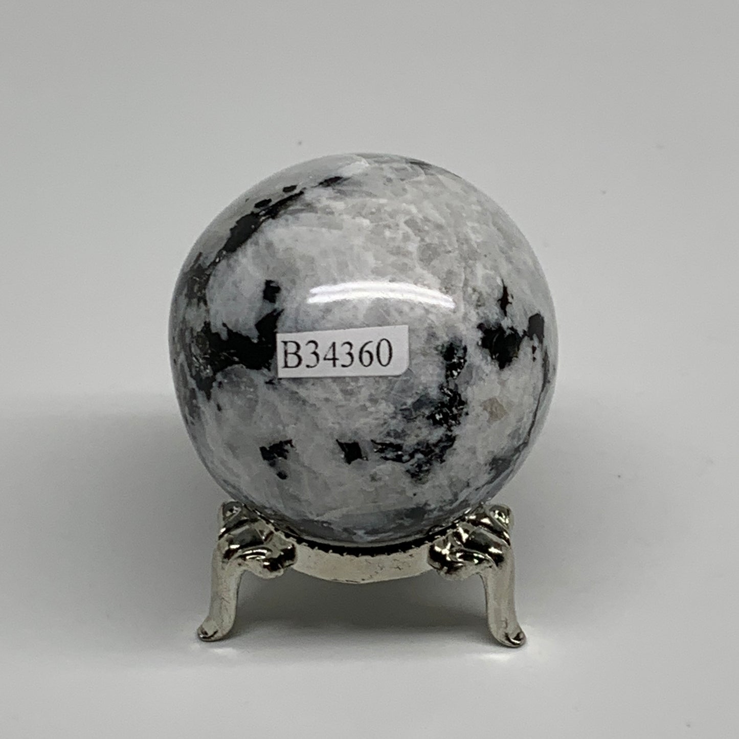 155.6g, 1.9"(48mm), Natural Rainbow Moonstone Sphere Ball Gemstone, B34360