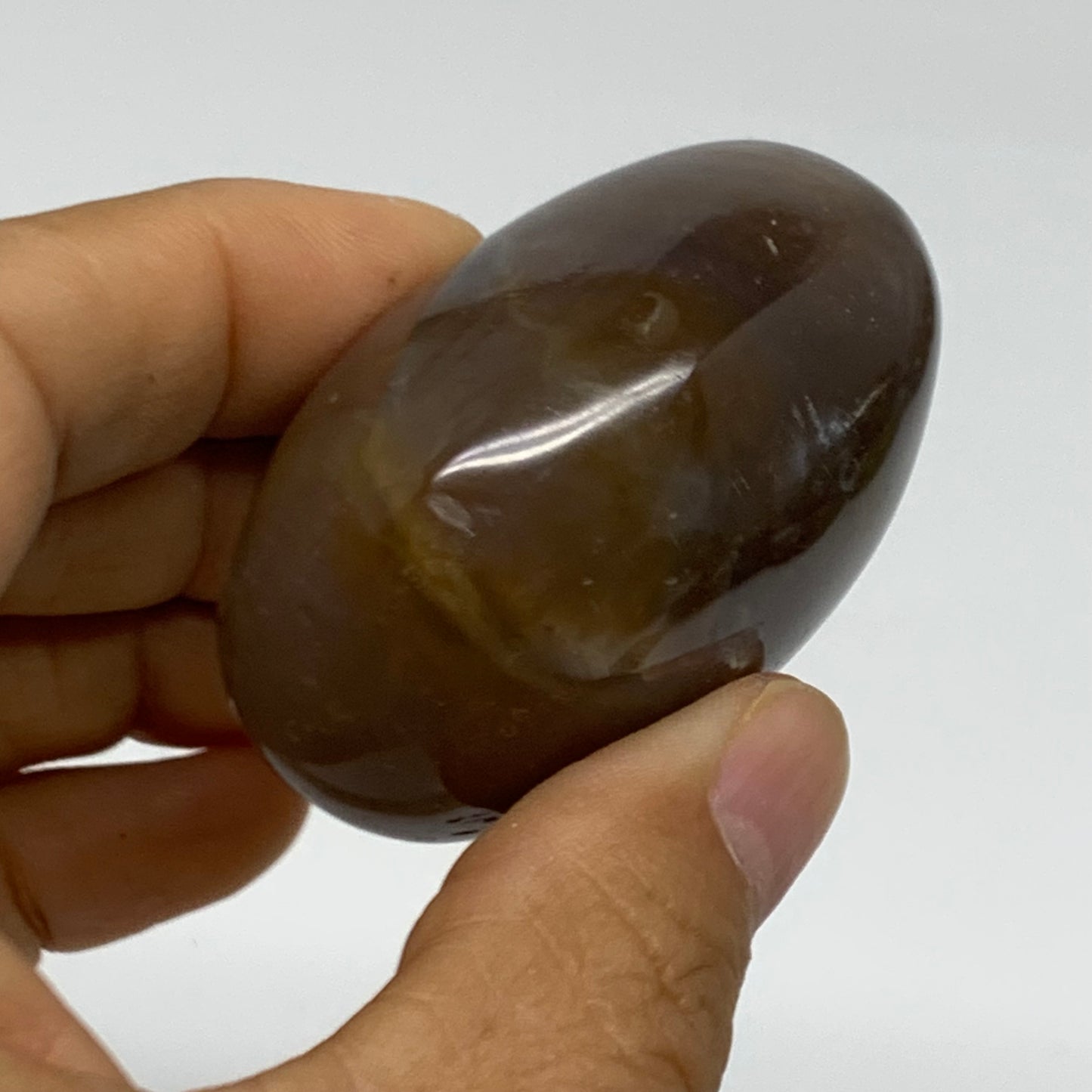 102.9g, 2.1"x1.8"x1.2" Natural Ocean Jasper Palm-Stone Orbicular Jasper, B38217