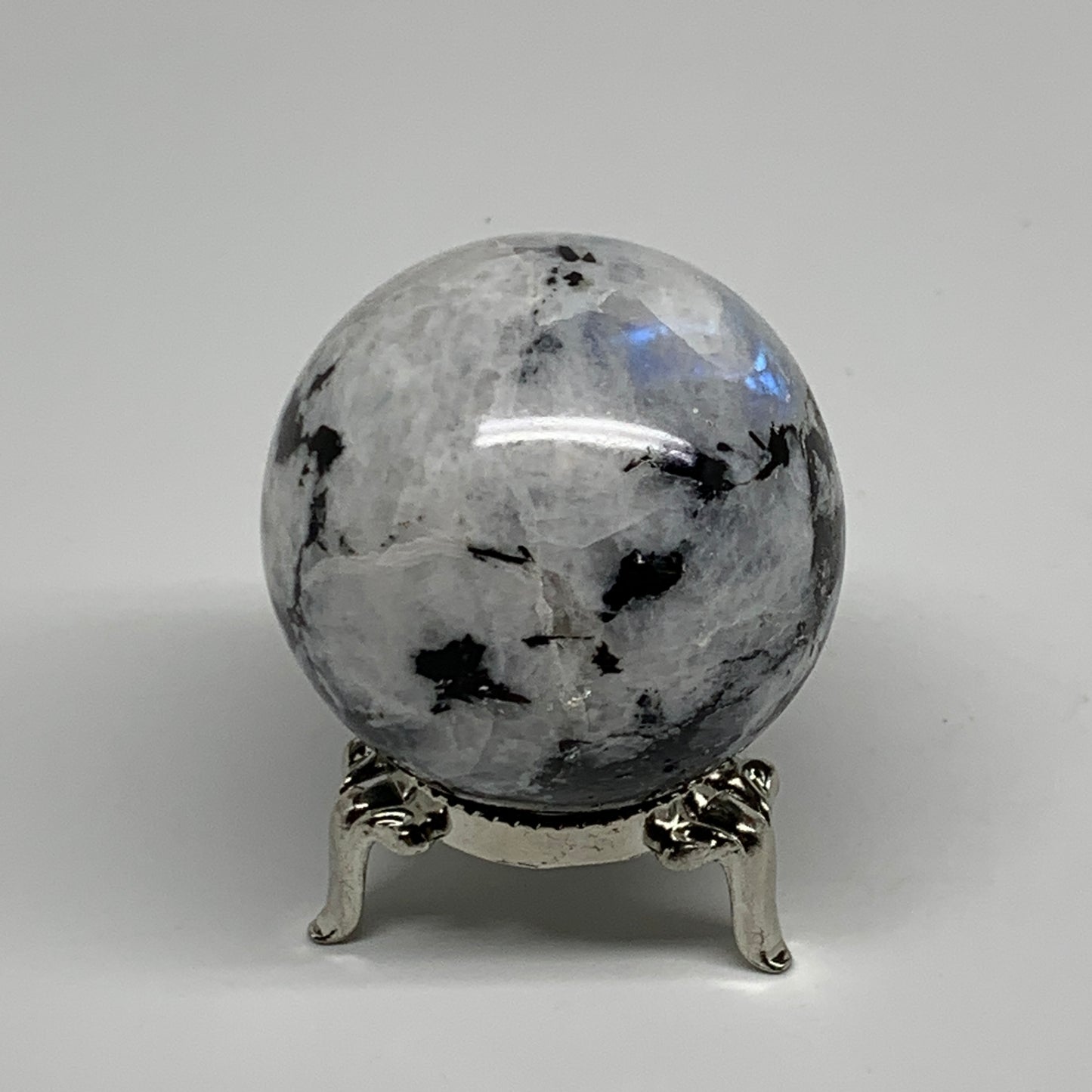 155.6g, 1.9"(48mm), Natural Rainbow Moonstone Sphere Ball Gemstone, B34360