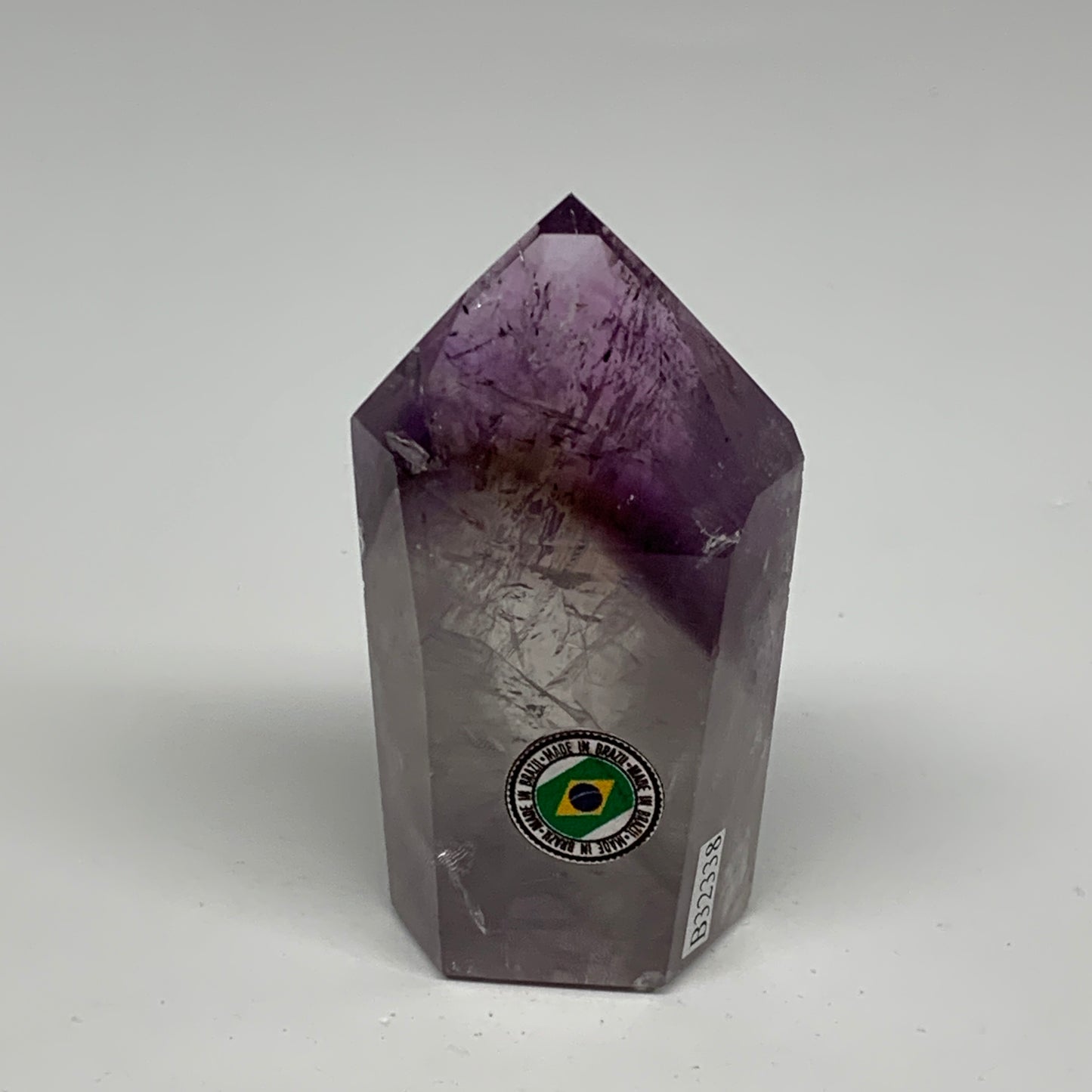 113.5g, 2.9"x1.6"x0.9", Natural Amethyst Tower Point Obelisk @Brazil, B32338