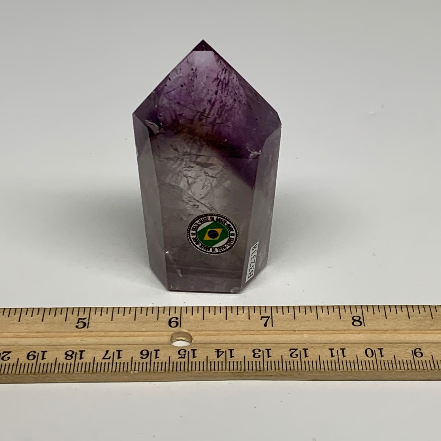113.5g, 2.9"x1.6"x0.9", Natural Amethyst Tower Point Obelisk @Brazil, B32338