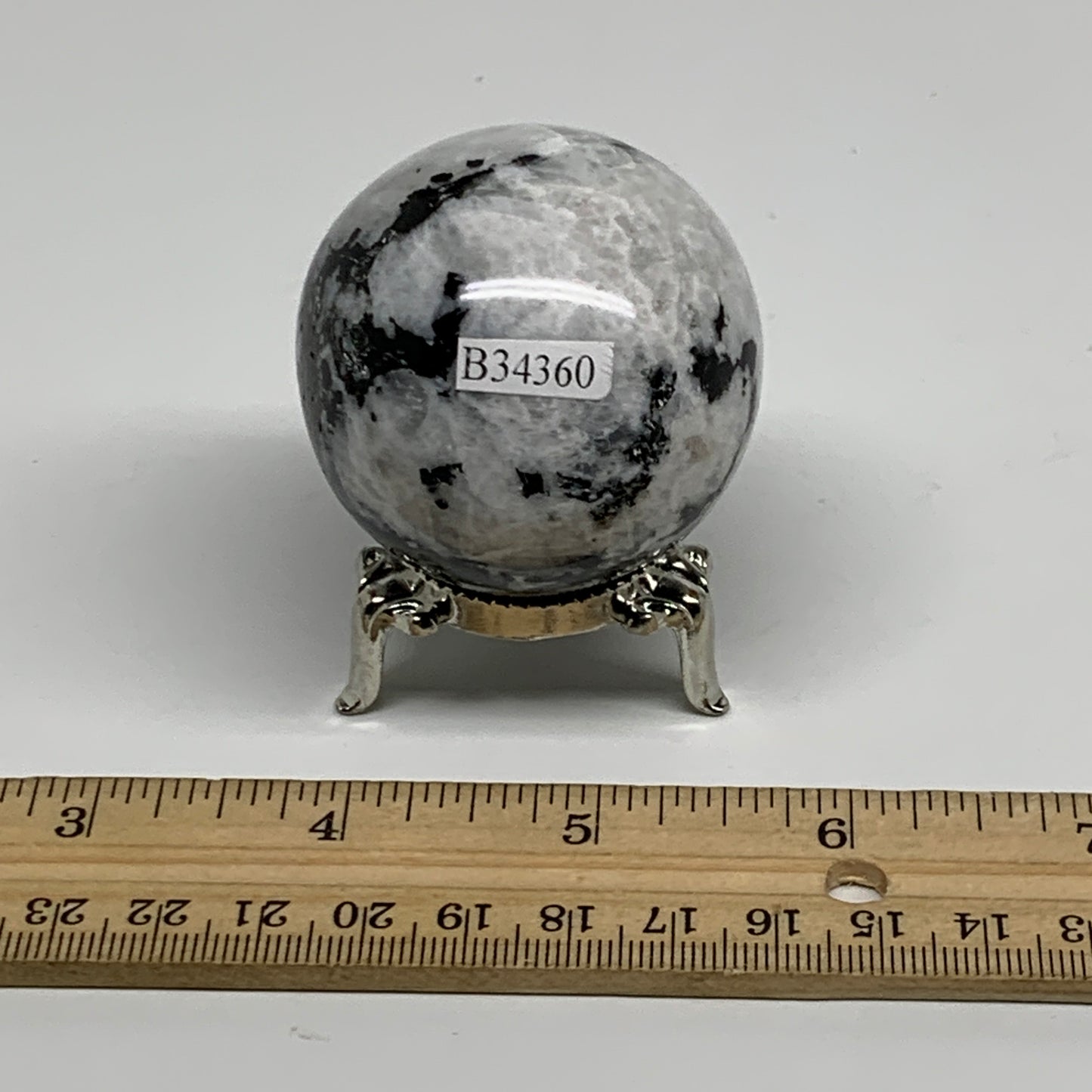 155.6g, 1.9"(48mm), Natural Rainbow Moonstone Sphere Ball Gemstone, B34360