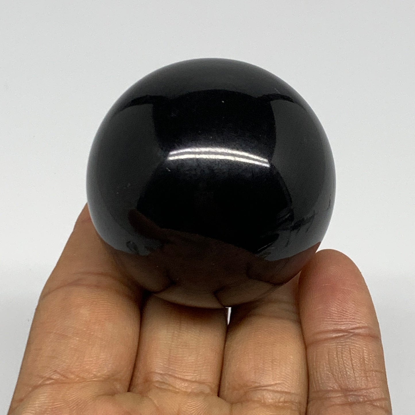 164.2g, 1.9"(47mm), Natural Black Jasper Sphere Ball Gemstone @India, B27909