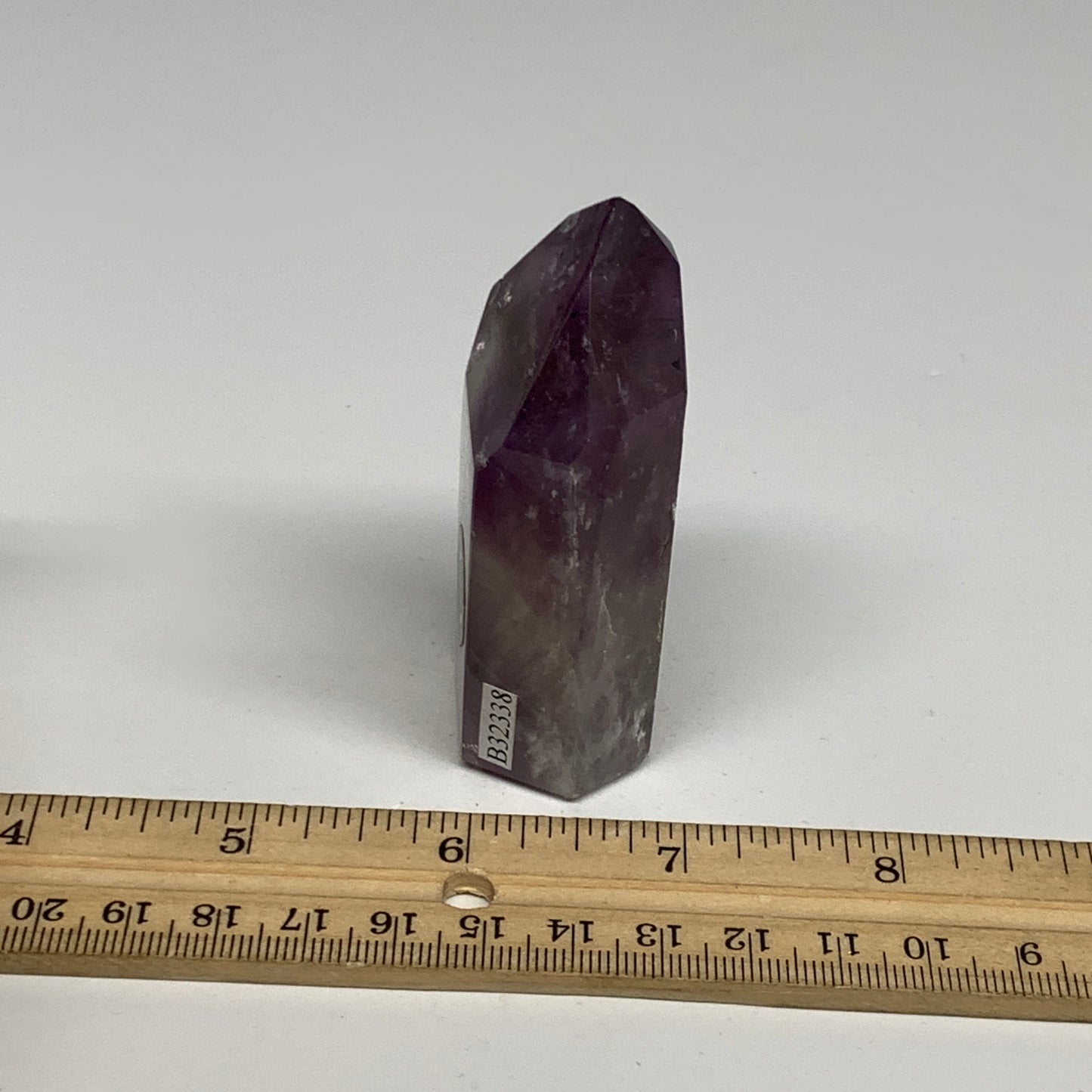 113.5g, 2.9"x1.6"x0.9", Natural Amethyst Tower Point Obelisk @Brazil, B32338