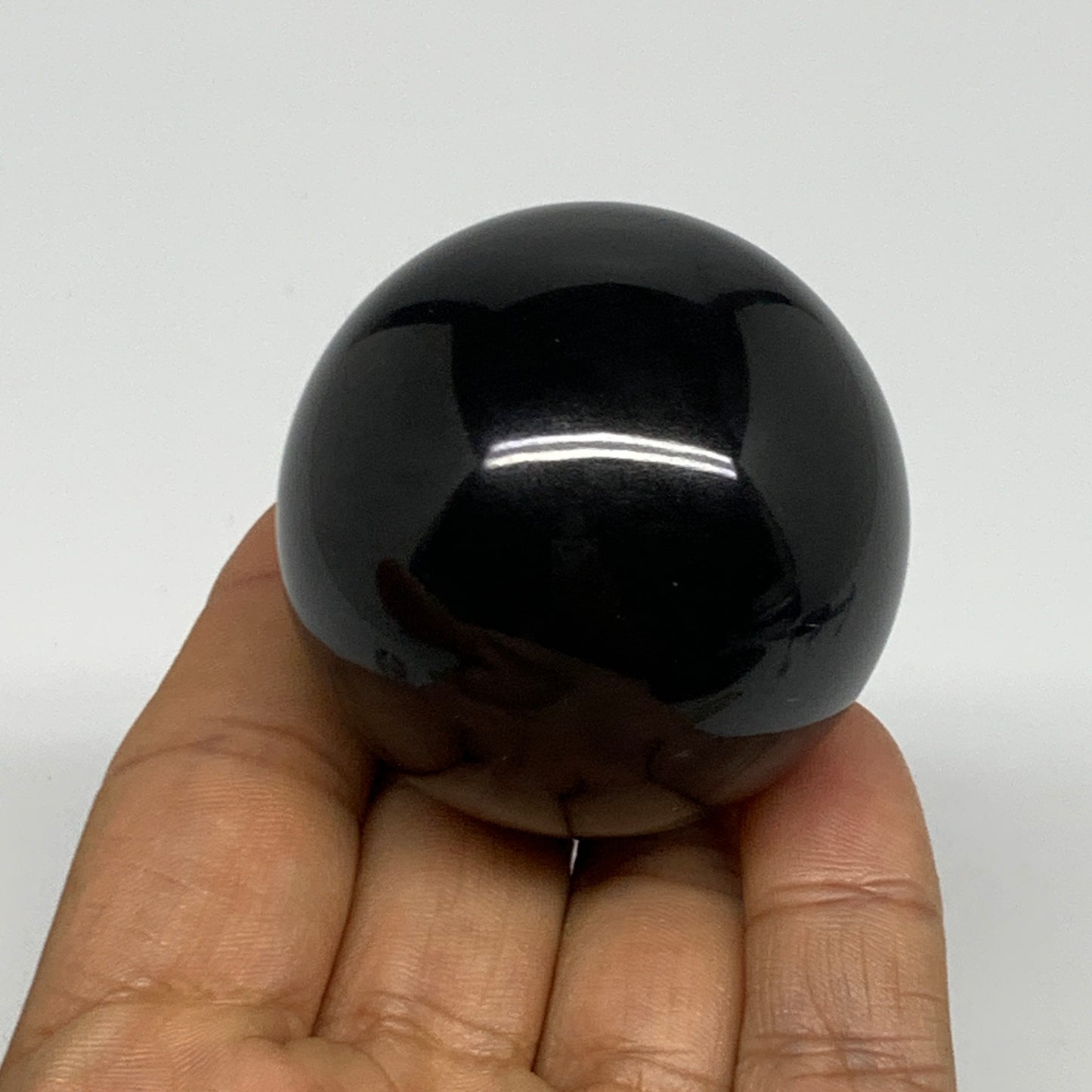 164.2g, 1.9"(47mm), Natural Black Jasper Sphere Ball Gemstone @India, B27909
