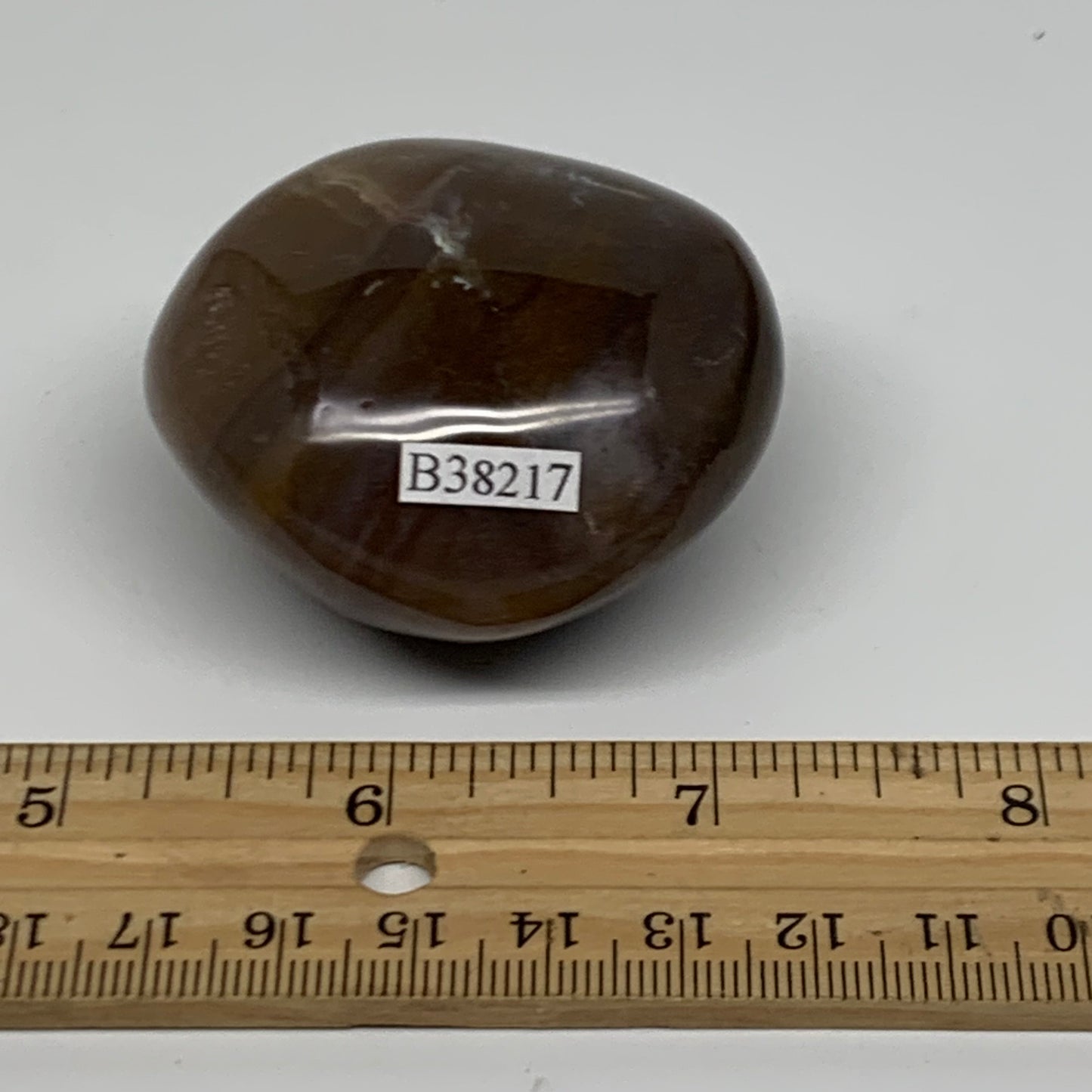 102.9g, 2.1"x1.8"x1.2" Natural Ocean Jasper Palm-Stone Orbicular Jasper, B38217
