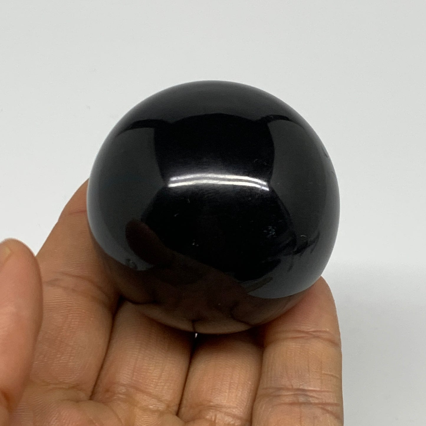 164.2g, 1.9"(47mm), Natural Black Jasper Sphere Ball Gemstone @India, B27909