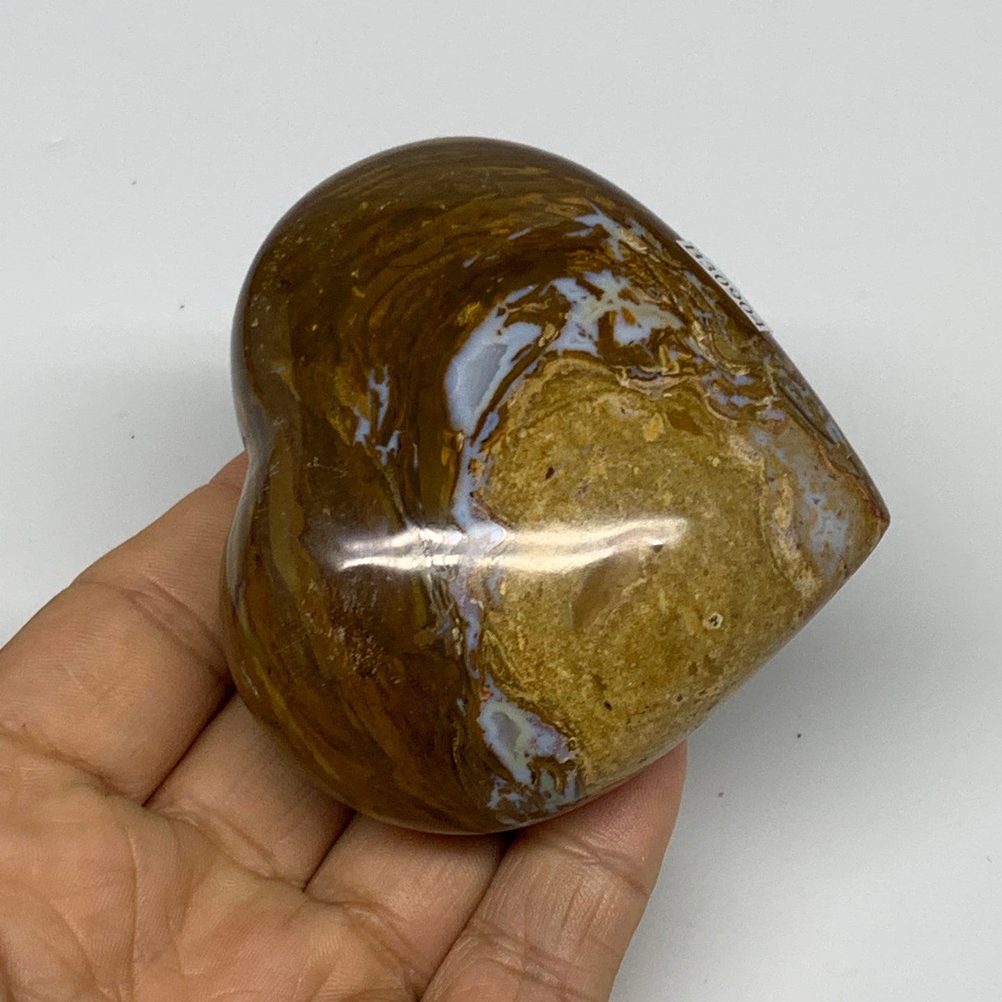 0.47 lbs, 2.6"x2.9"x1.4" Ocean Jasper Heart Polished Healing Crystal, B30904