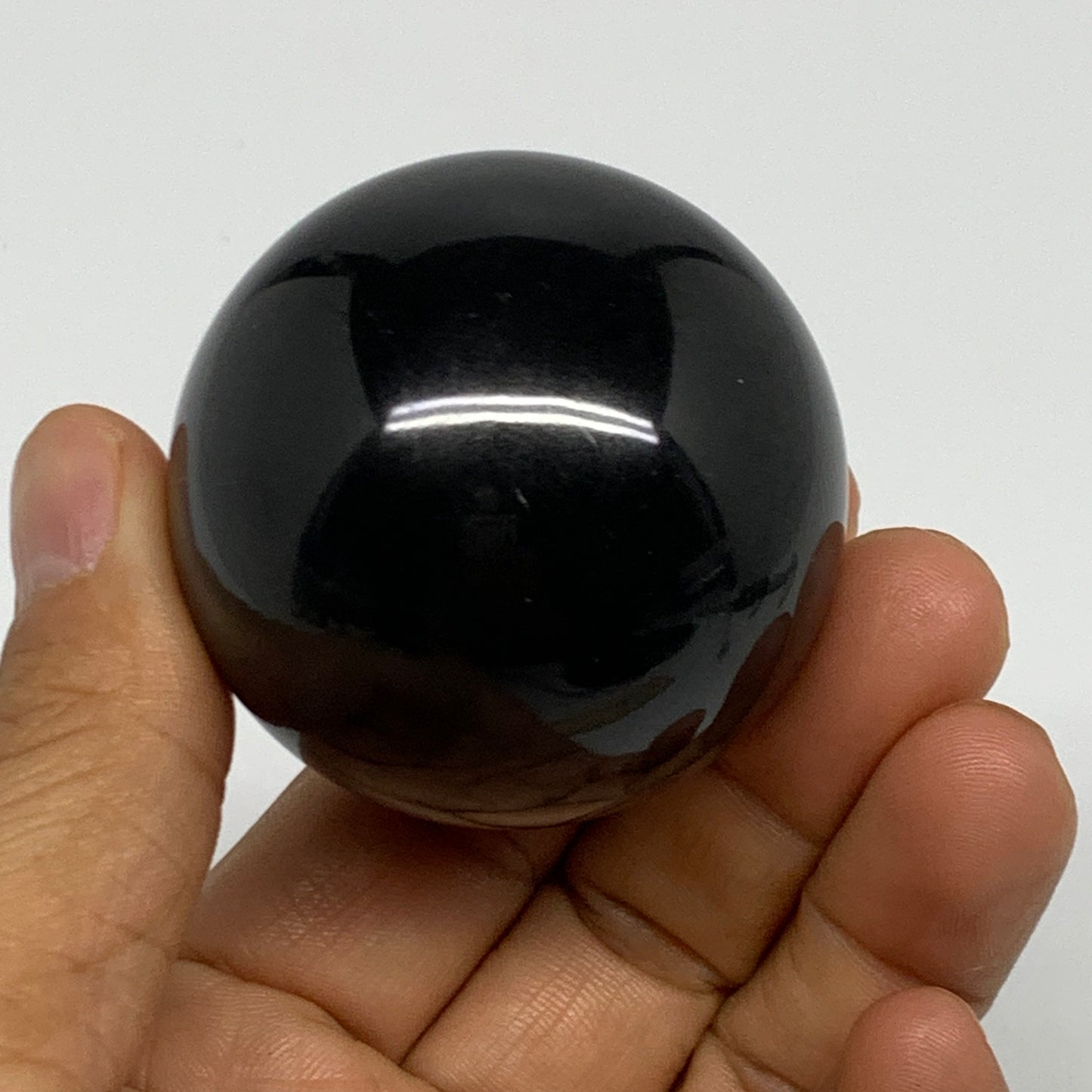 164.2g, 1.9"(47mm), Natural Black Jasper Sphere Ball Gemstone @India, B27909