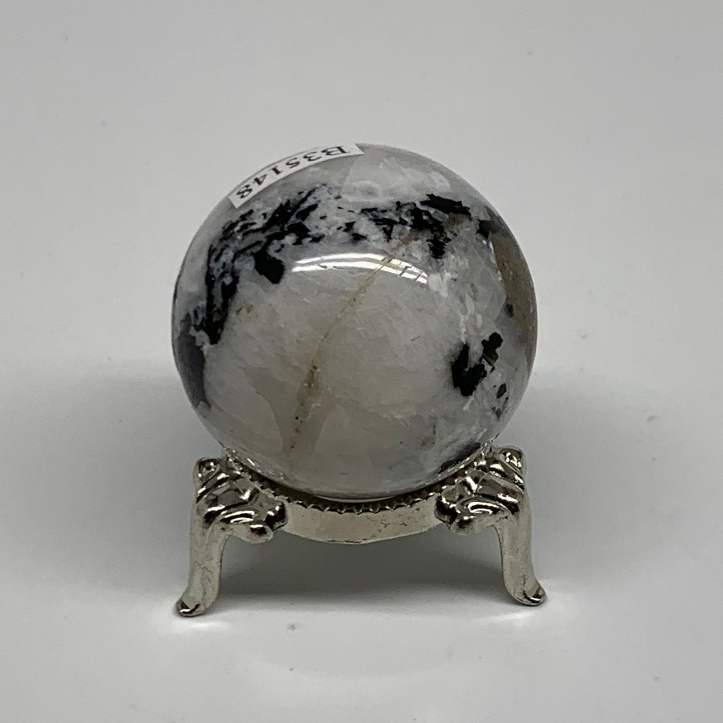 82.3g, 1.5"(38mm), Natural Rainbow Moonstone Sphere Ball Gemstone, B35148