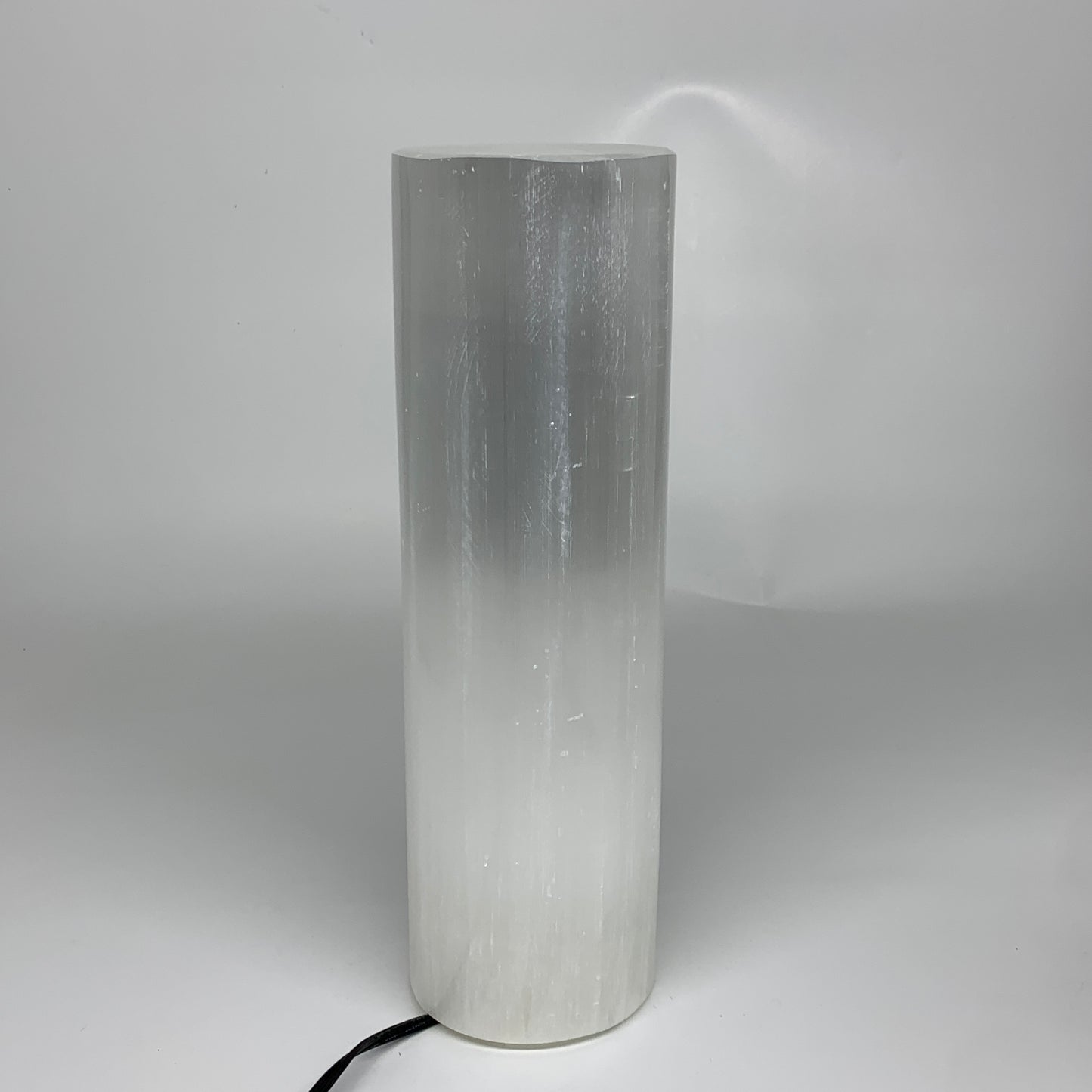 8.9 lbs, 11.6"x3.4" Cylinder Selenite (Satin Spar) Lamp Tower W/Chord, B35814