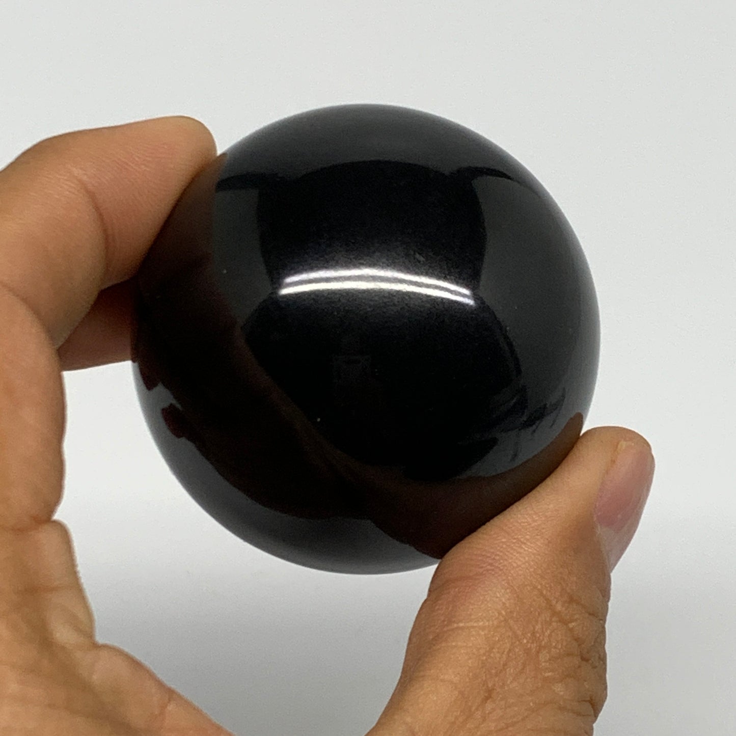 164.2g, 1.9"(47mm), Natural Black Jasper Sphere Ball Gemstone @India, B27909