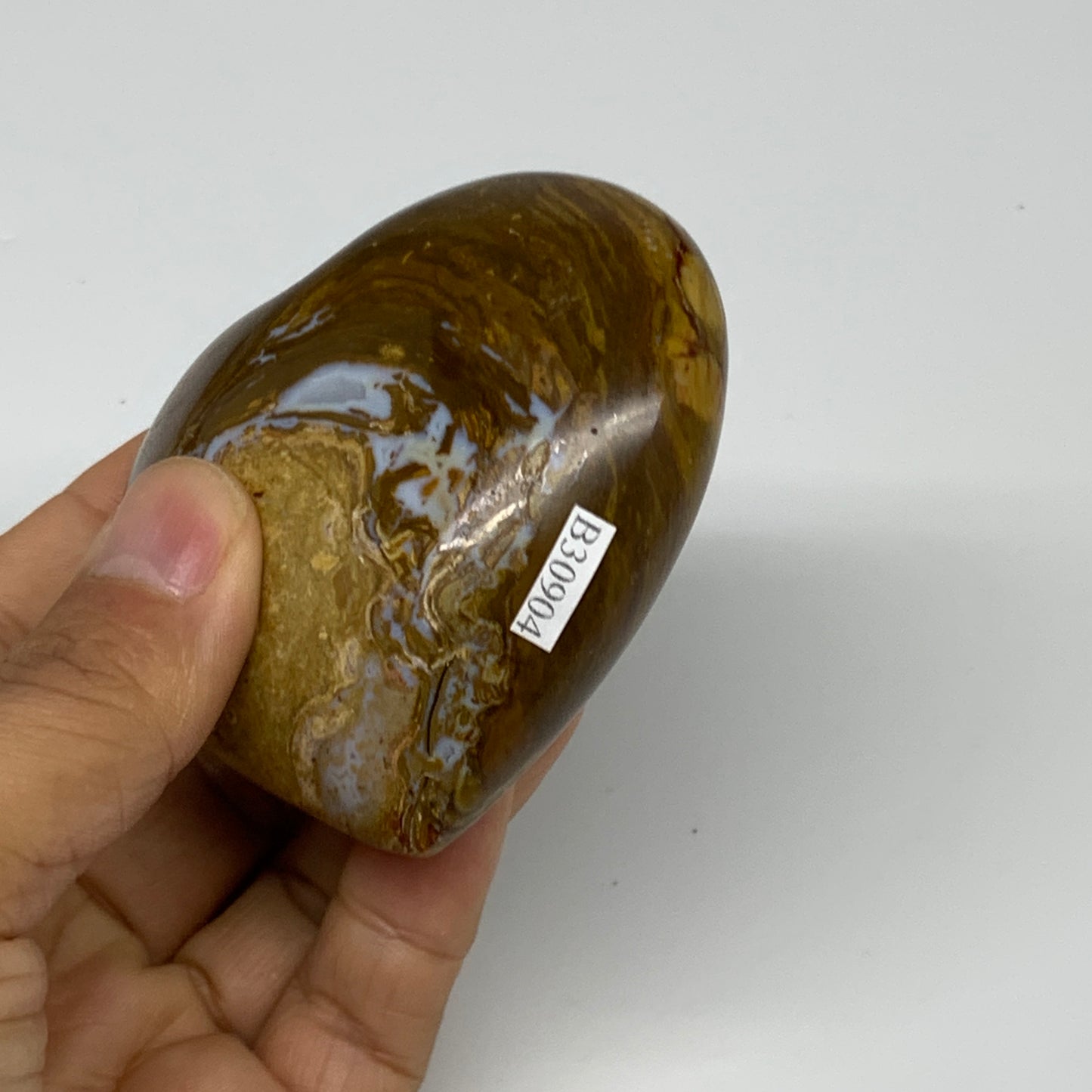 0.47 lbs, 2.6"x2.9"x1.4" Ocean Jasper Heart Polished Healing Crystal, B30904