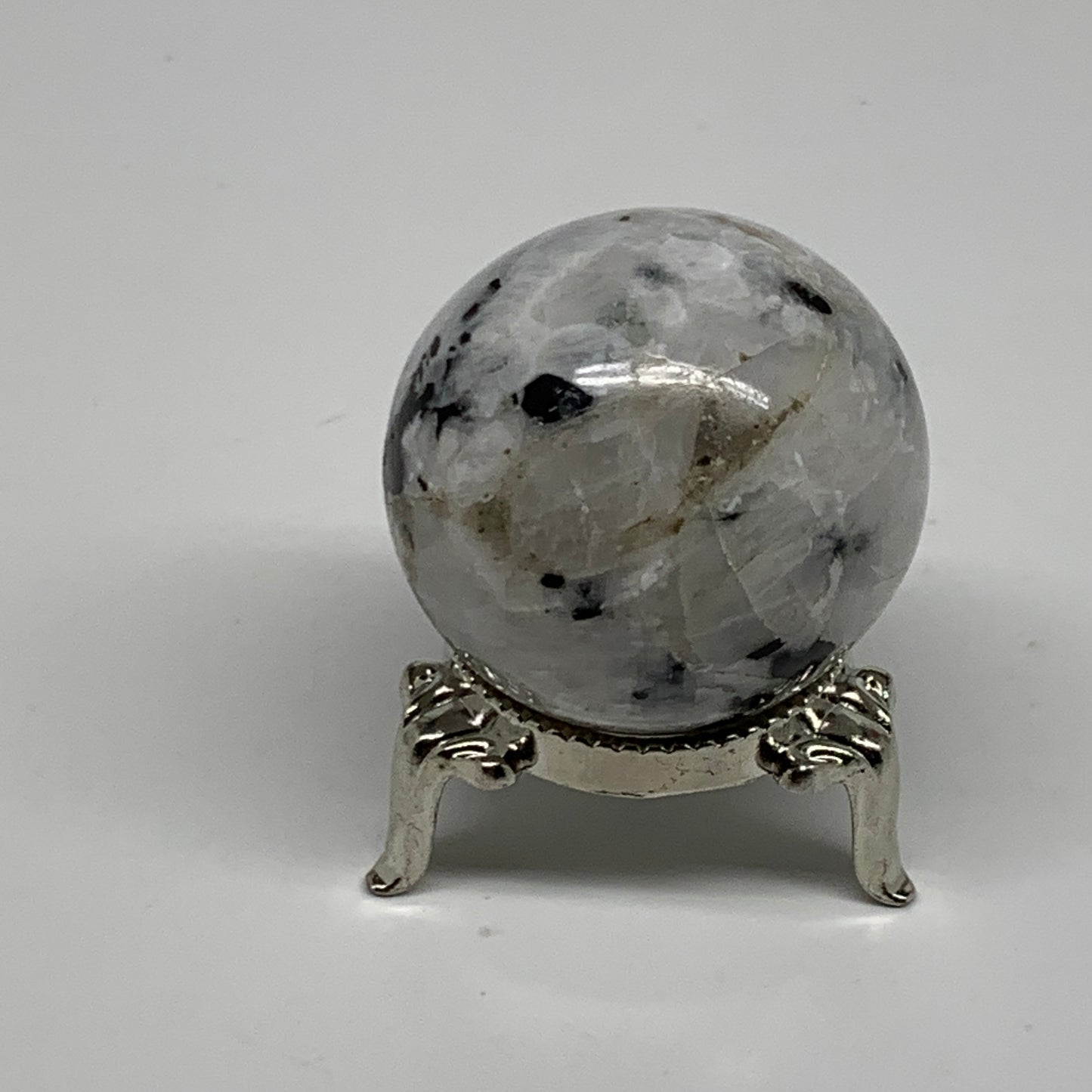 82.3g, 1.5"(38mm), Natural Rainbow Moonstone Sphere Ball Gemstone, B35148