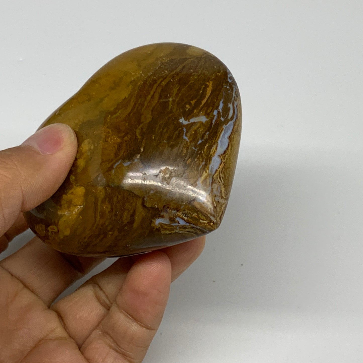 0.47 lbs, 2.6"x2.9"x1.4" Ocean Jasper Heart Polished Healing Crystal, B30904