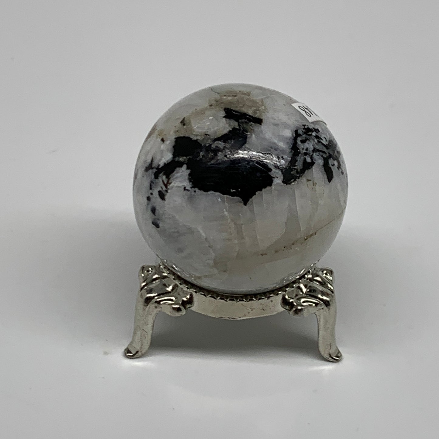 82.3g, 1.5"(38mm), Natural Rainbow Moonstone Sphere Ball Gemstone, B35148