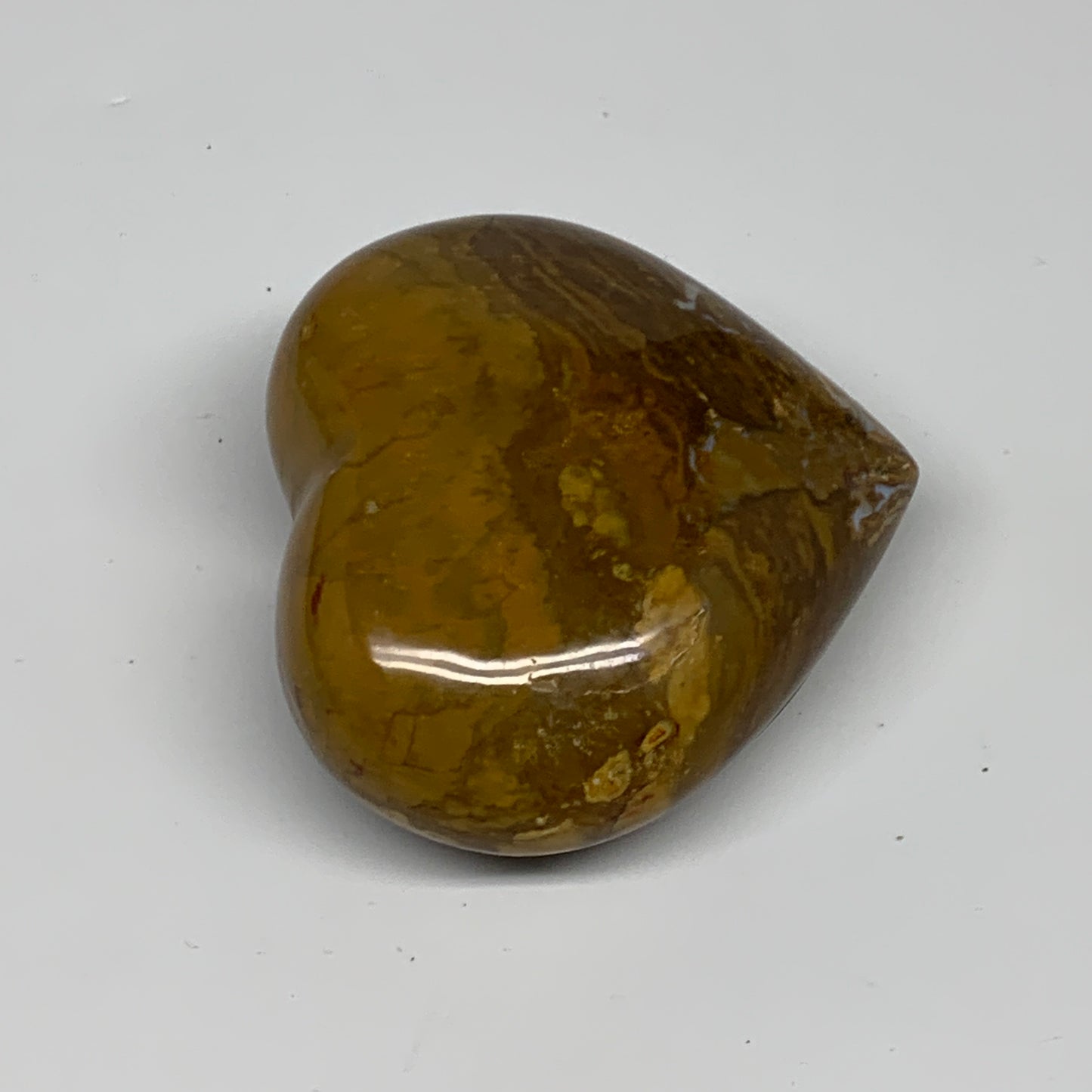 0.47 lbs, 2.6"x2.9"x1.4" Ocean Jasper Heart Polished Healing Crystal, B30904