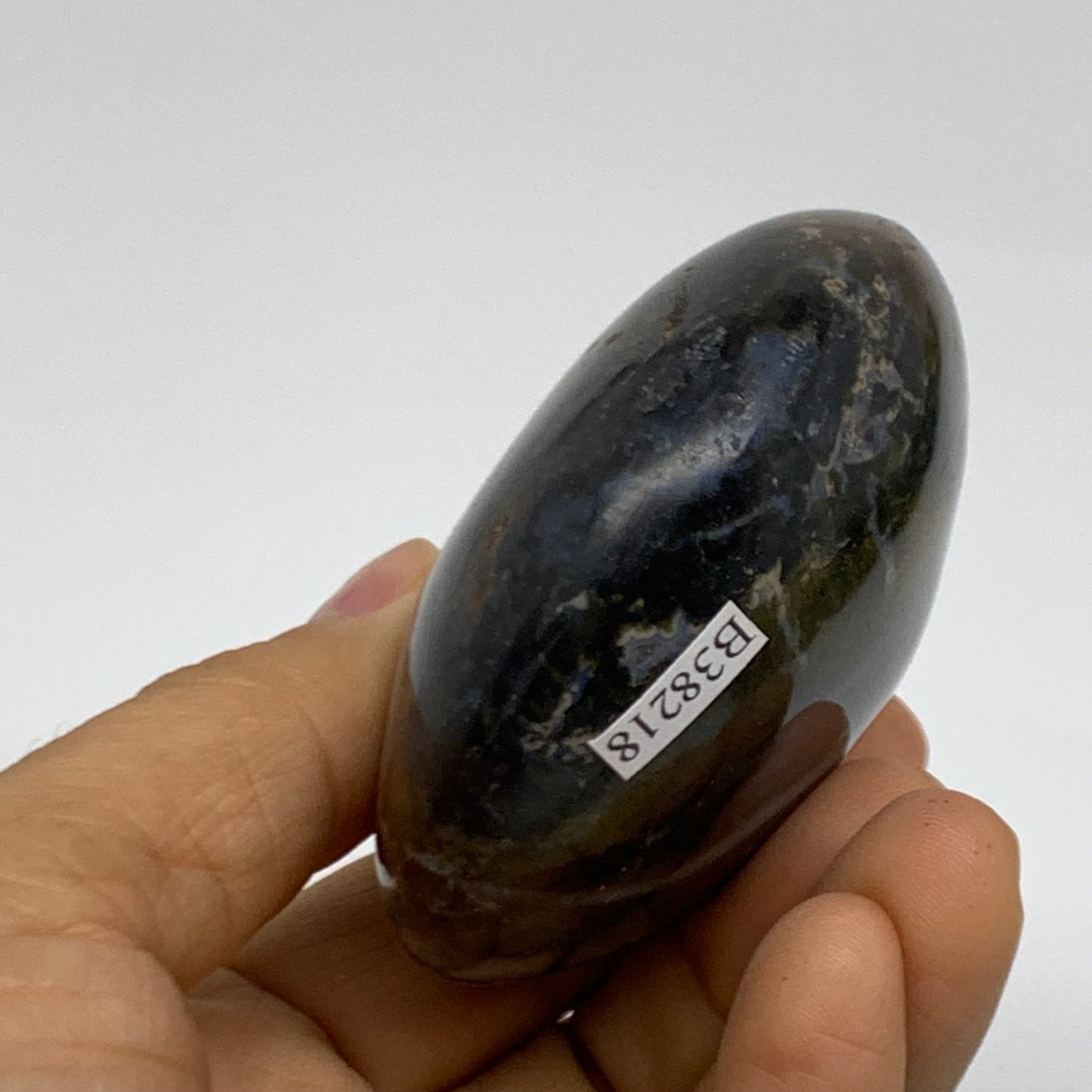 187.8g, 2.6"x2.5"x1.3" Natural Ocean Jasper Palm-Stone Orbicular Jasper, B38218