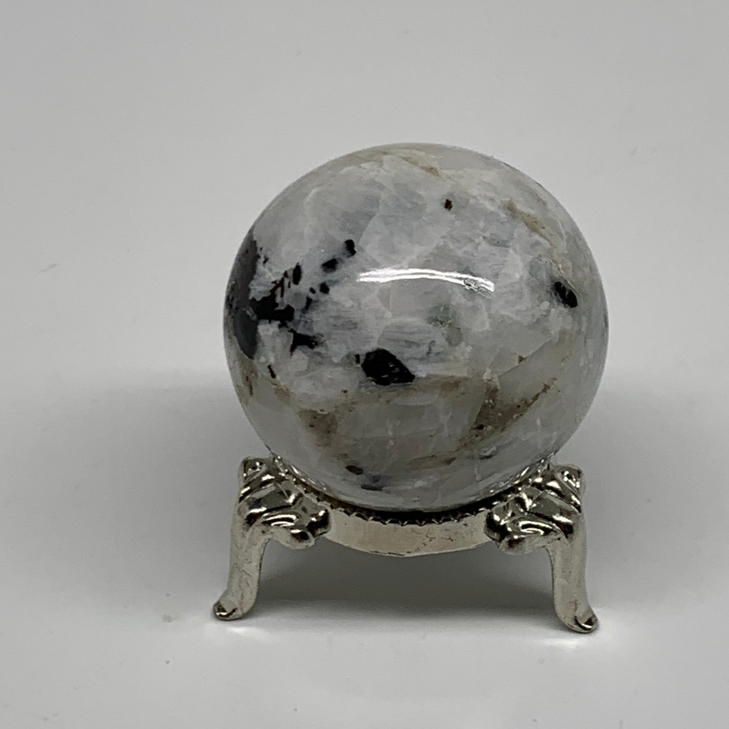 82.3g, 1.5"(38mm), Natural Rainbow Moonstone Sphere Ball Gemstone, B35148